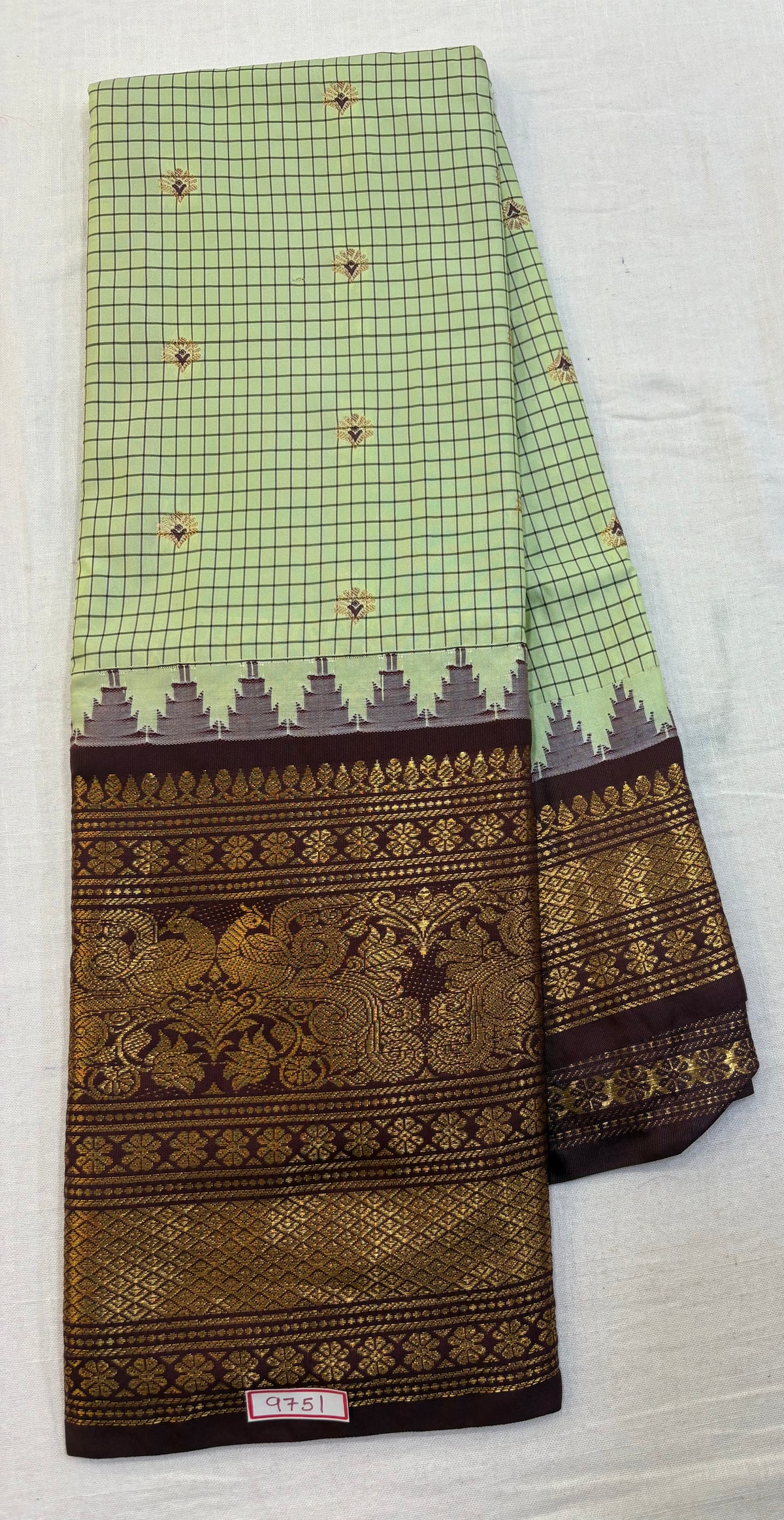 Semi Gadwal Silk Checks Saree - Madras Checks