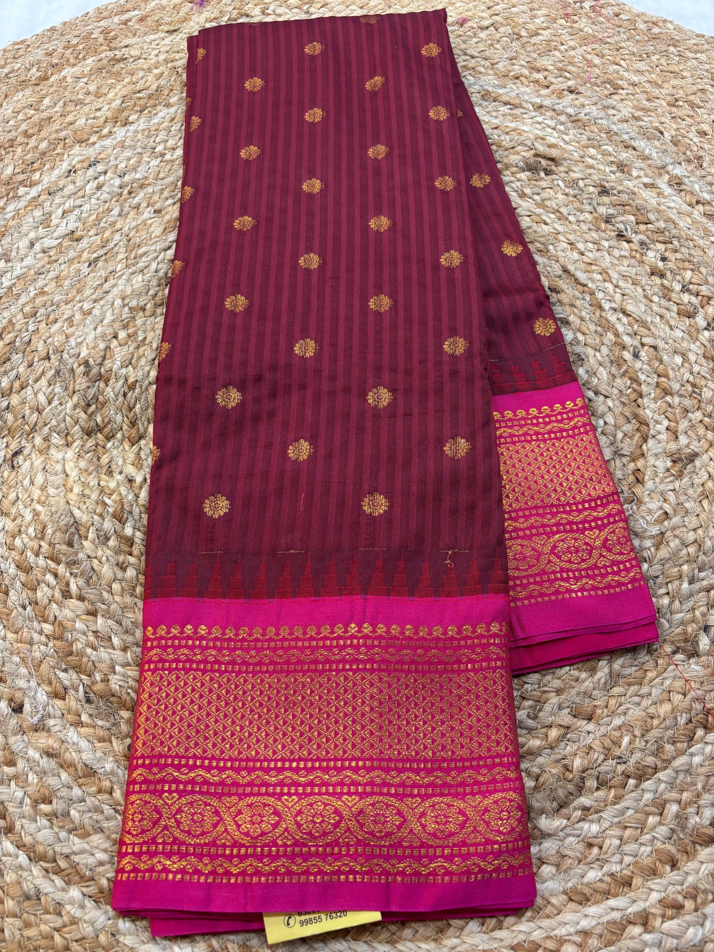 Semi Gadwal Small Border Silk Saree