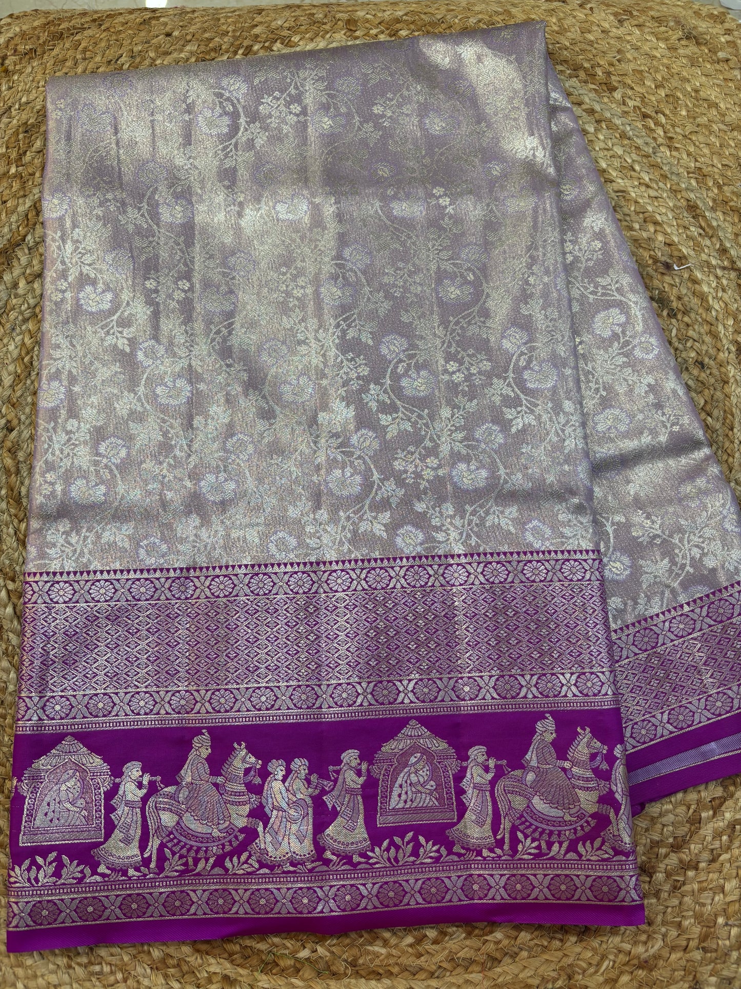 Meenakari Semi Kanchi pattu saree