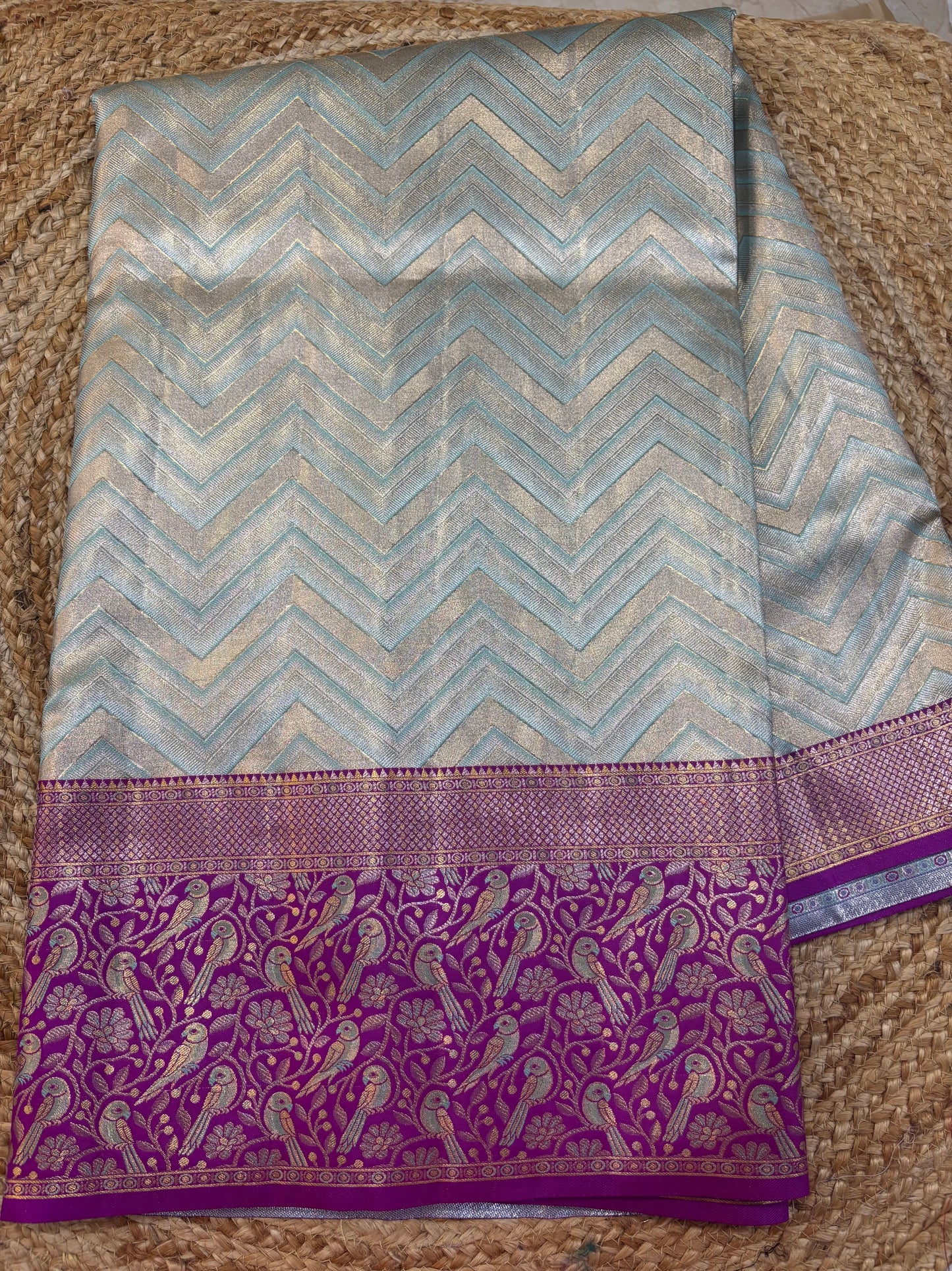 Meenakari Semi Kanchi pattu saree