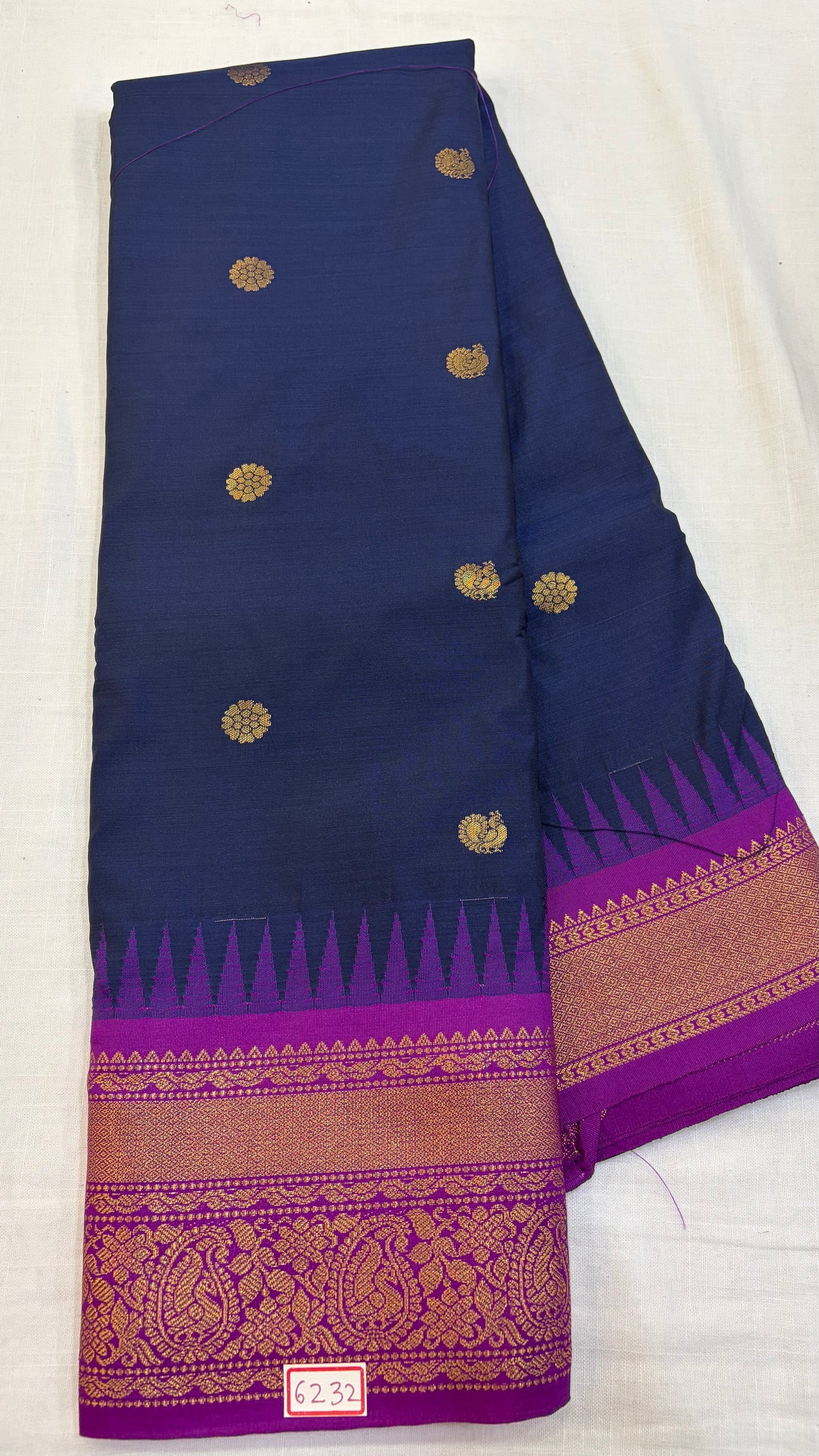 Semi Gadwal Silk Saree Small Borders