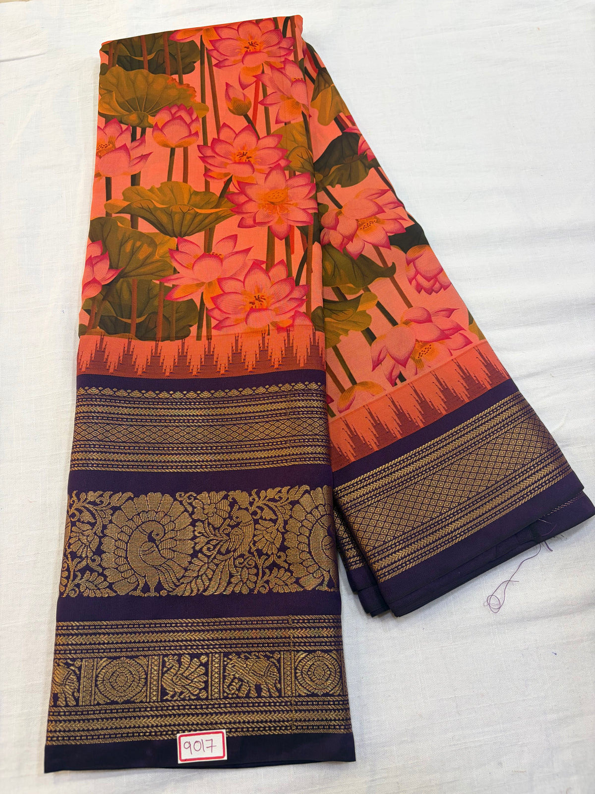 Digital Printed Semi Gadwal Silk Saree