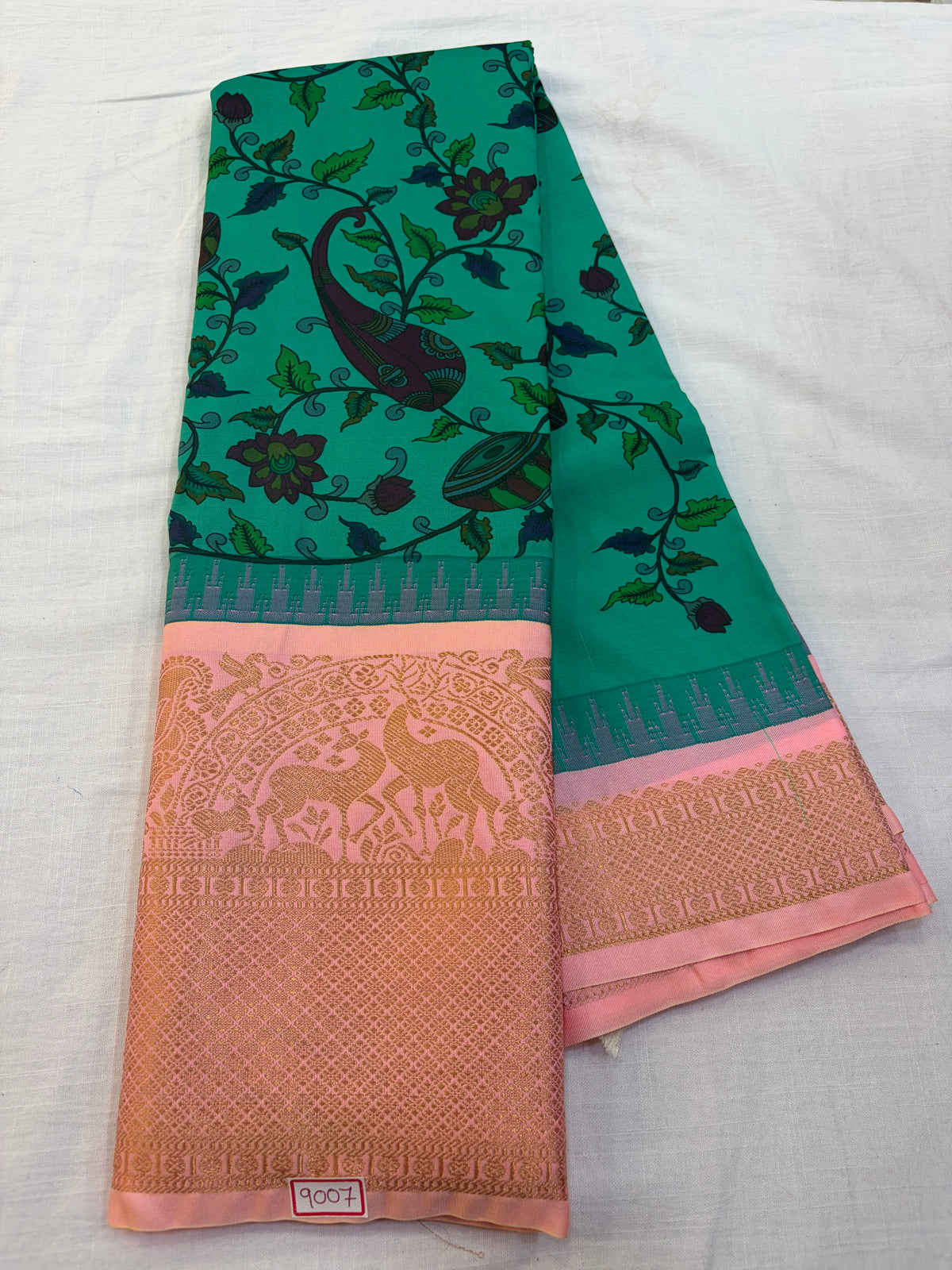 Digital Printed Semi Gadwal Silk Saree