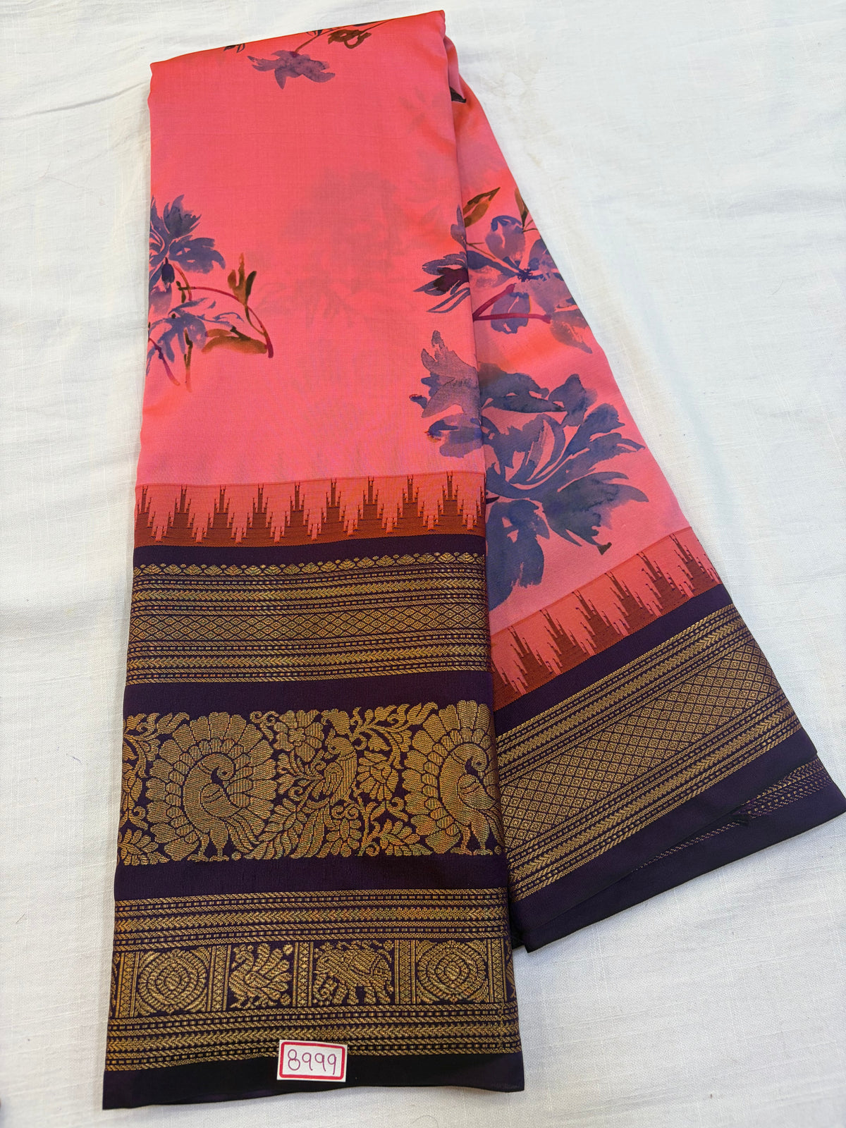 Digital Printed Semi Gadwal Silk Saree