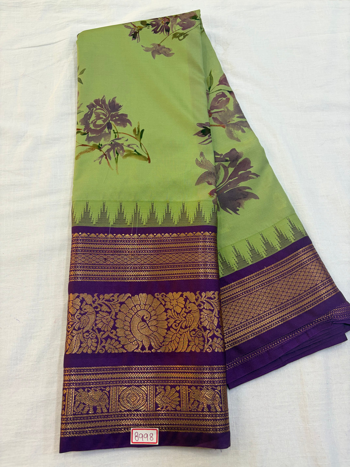 Digital Printed Semi Gadwal Silk Saree