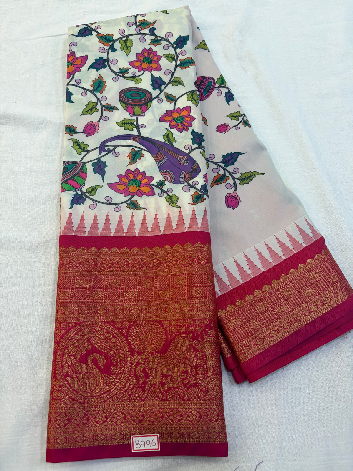 Digital Printed Semi Gadwal Silk Saree