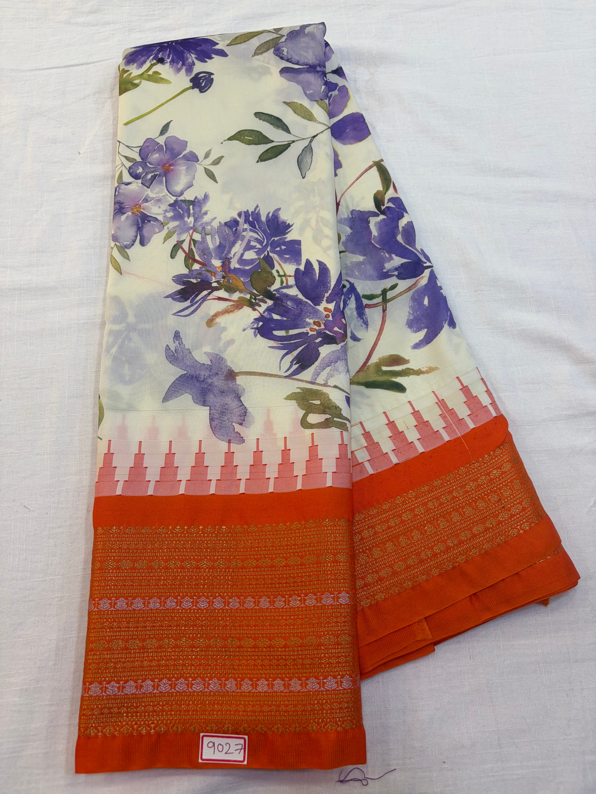 Digital Printed Semi Gadwal Silk Saree