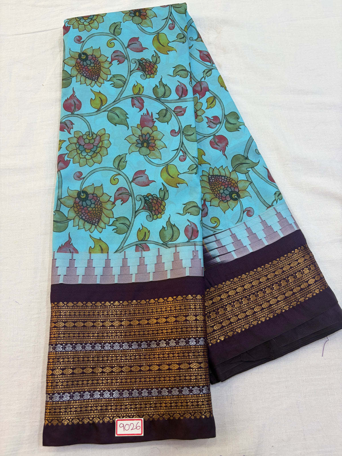 Digital Printed Semi Gadwal Silk Saree