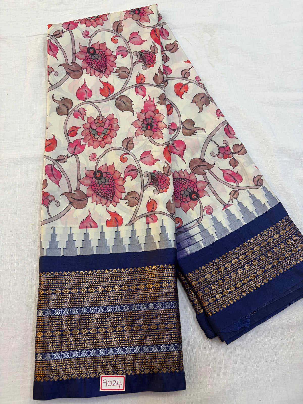 Digital Printed Semi Gadwal Silk Saree