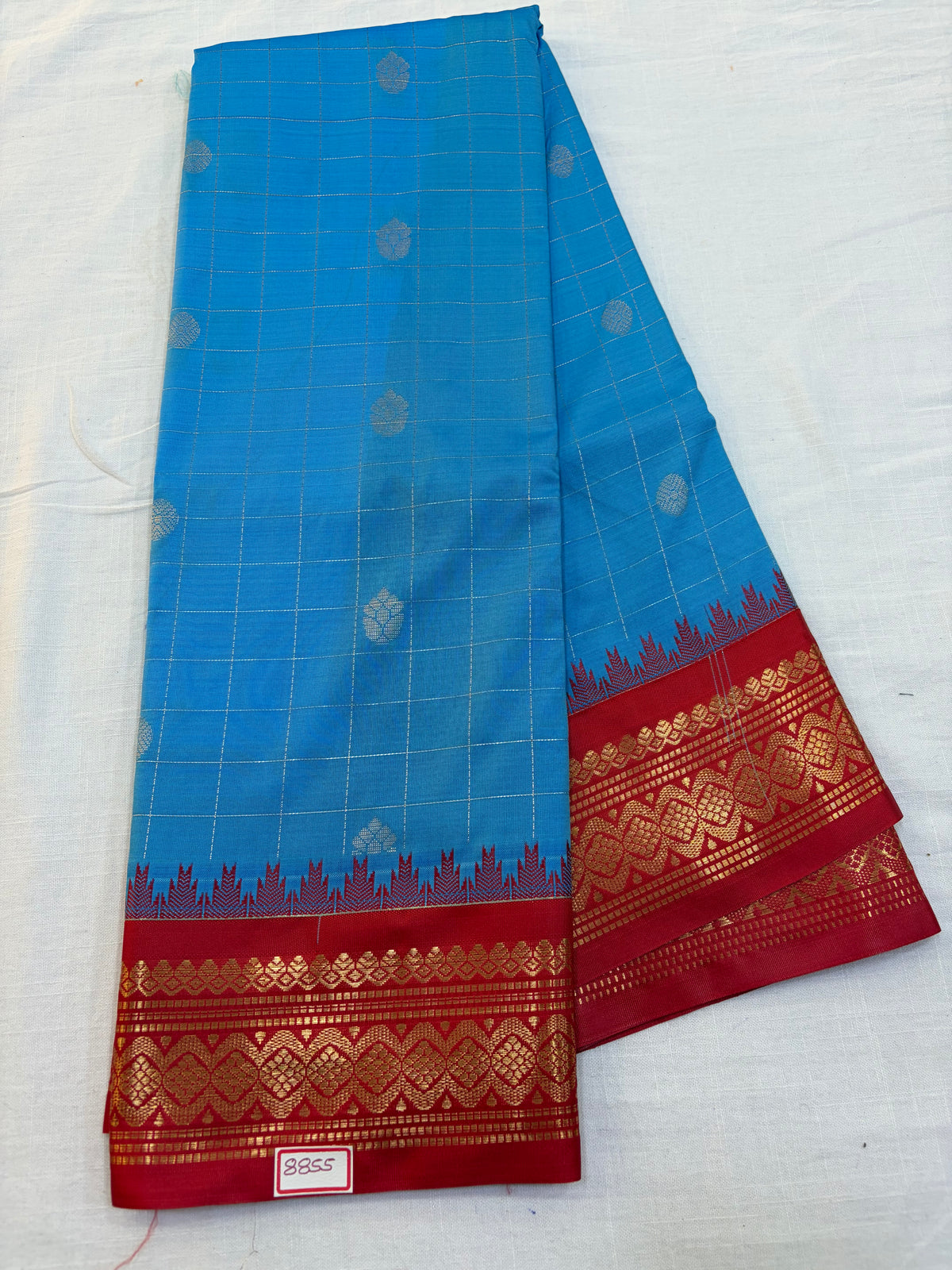 Semi Gadwal Small border Checks Saree