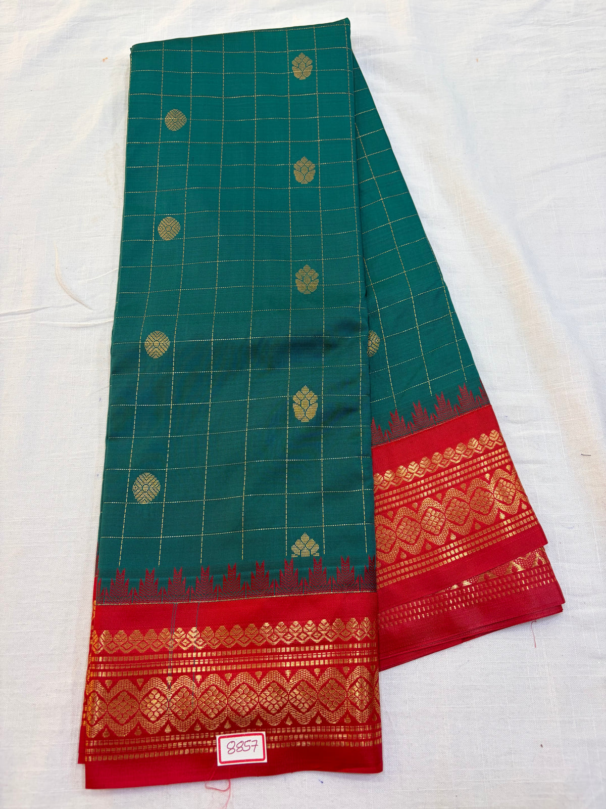 Semi Gadwal Small border Checks Saree