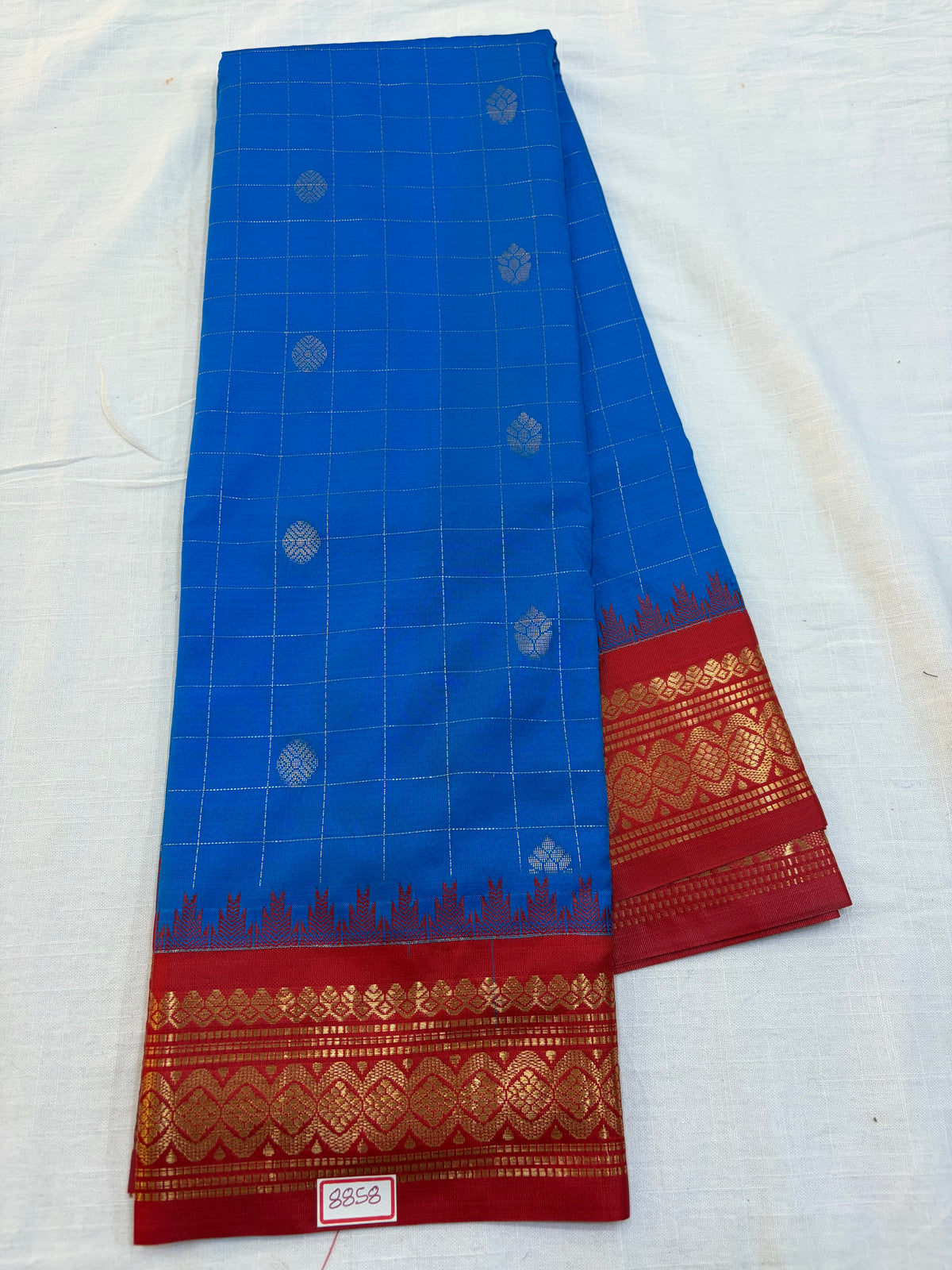 Semi Gadwal Small border Checks Saree