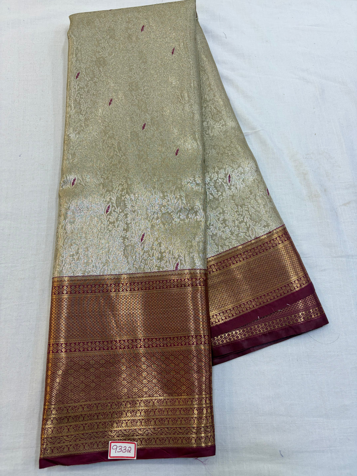 Semi Kanchi Tissue Pattu Saree - Pencil Work