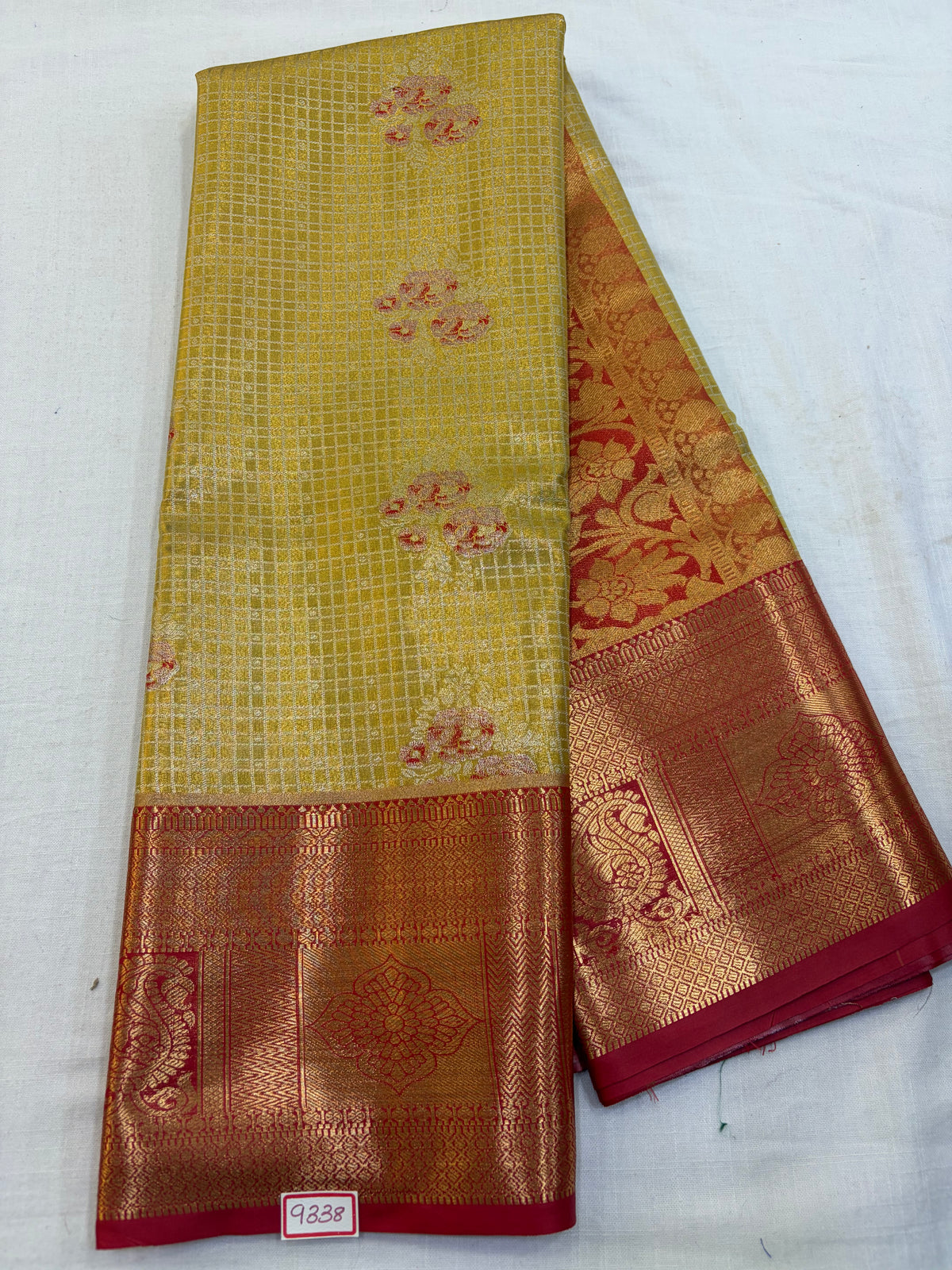 Semi Kanchi Tissue Pattu Saree - Pencil Work