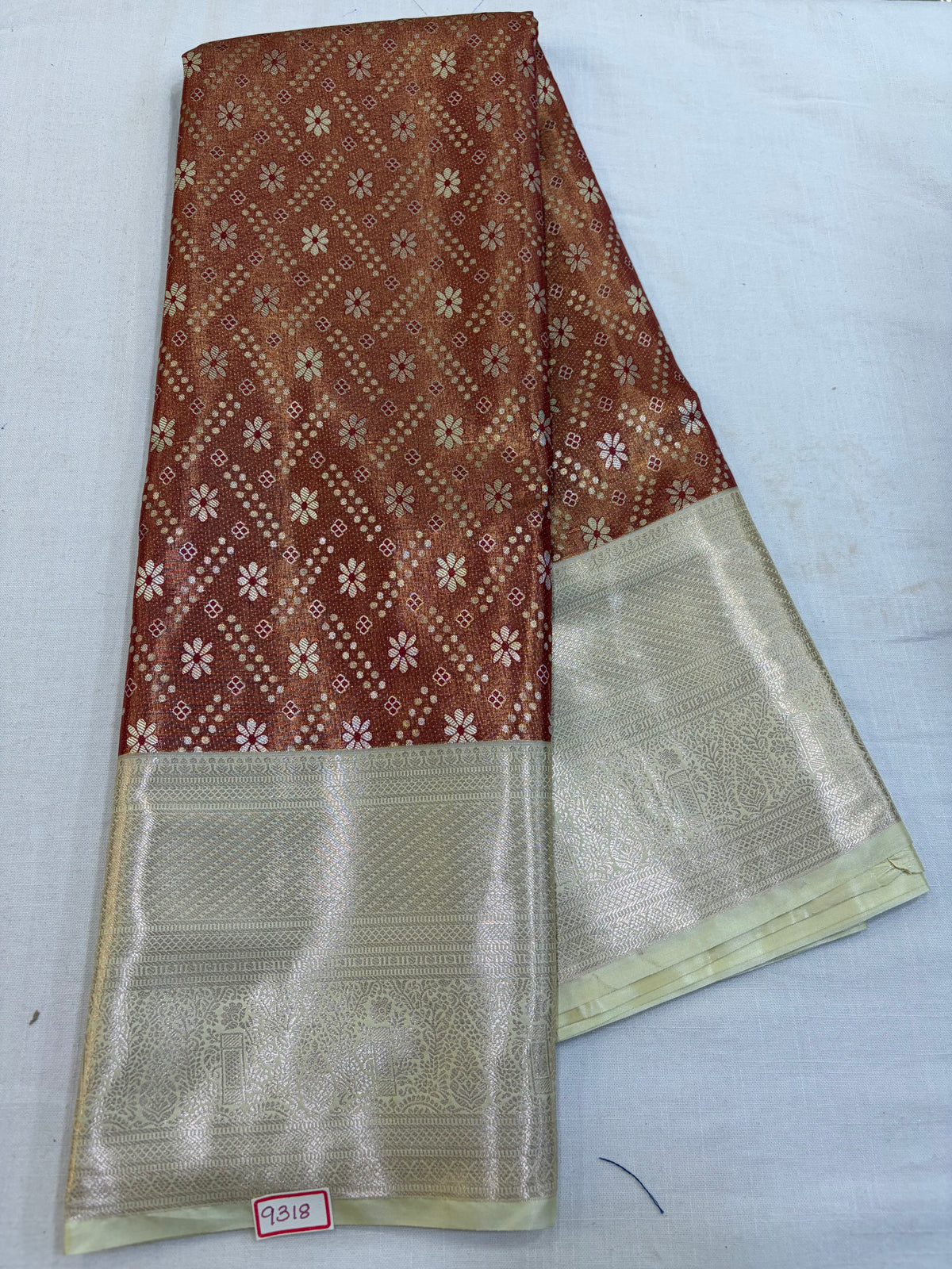 Semi Kanchi Tissue Pattu Saree - Pencil Work