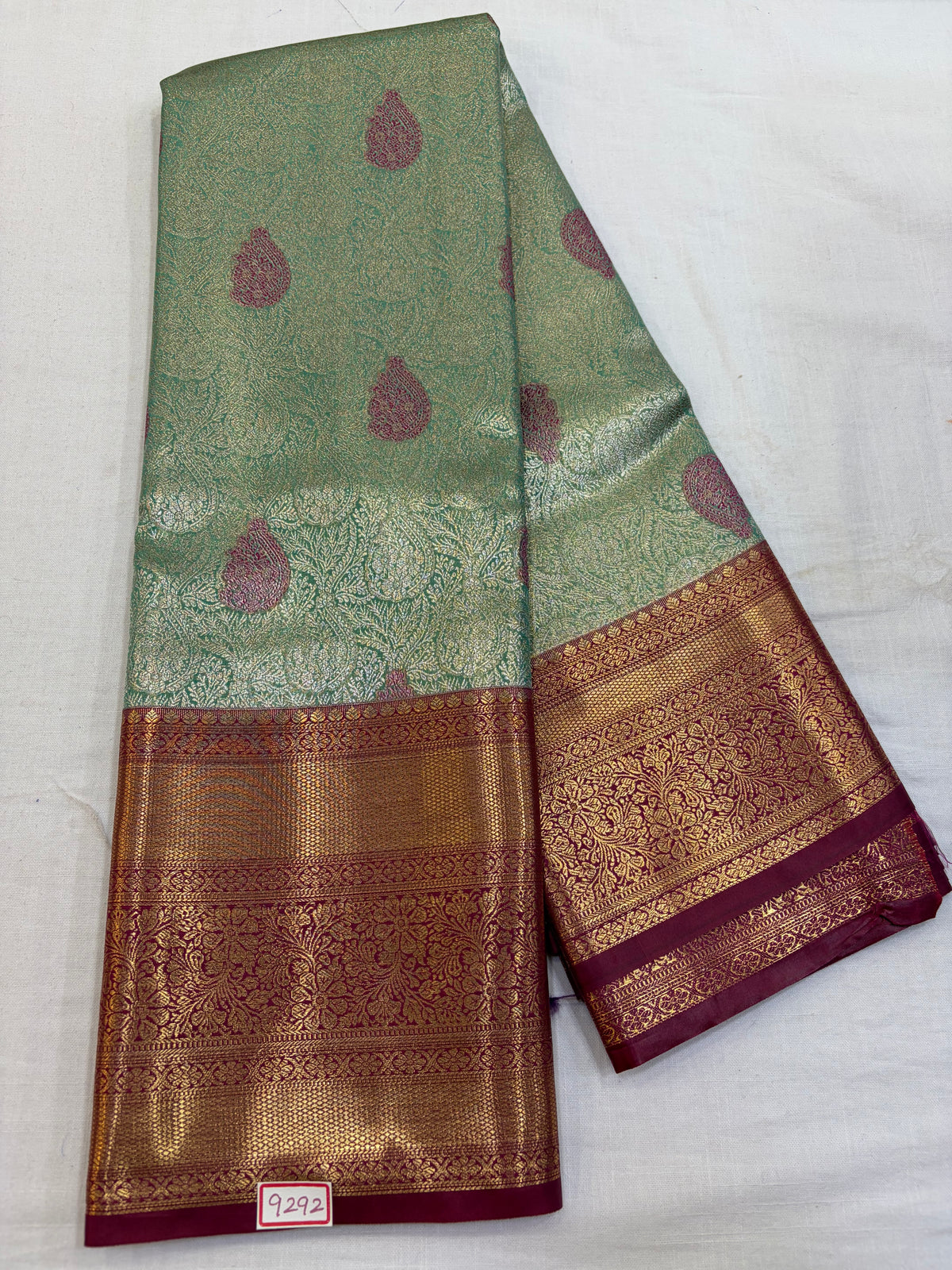 Semi Kanchi Tissue Pattu Saree - Pencil Work