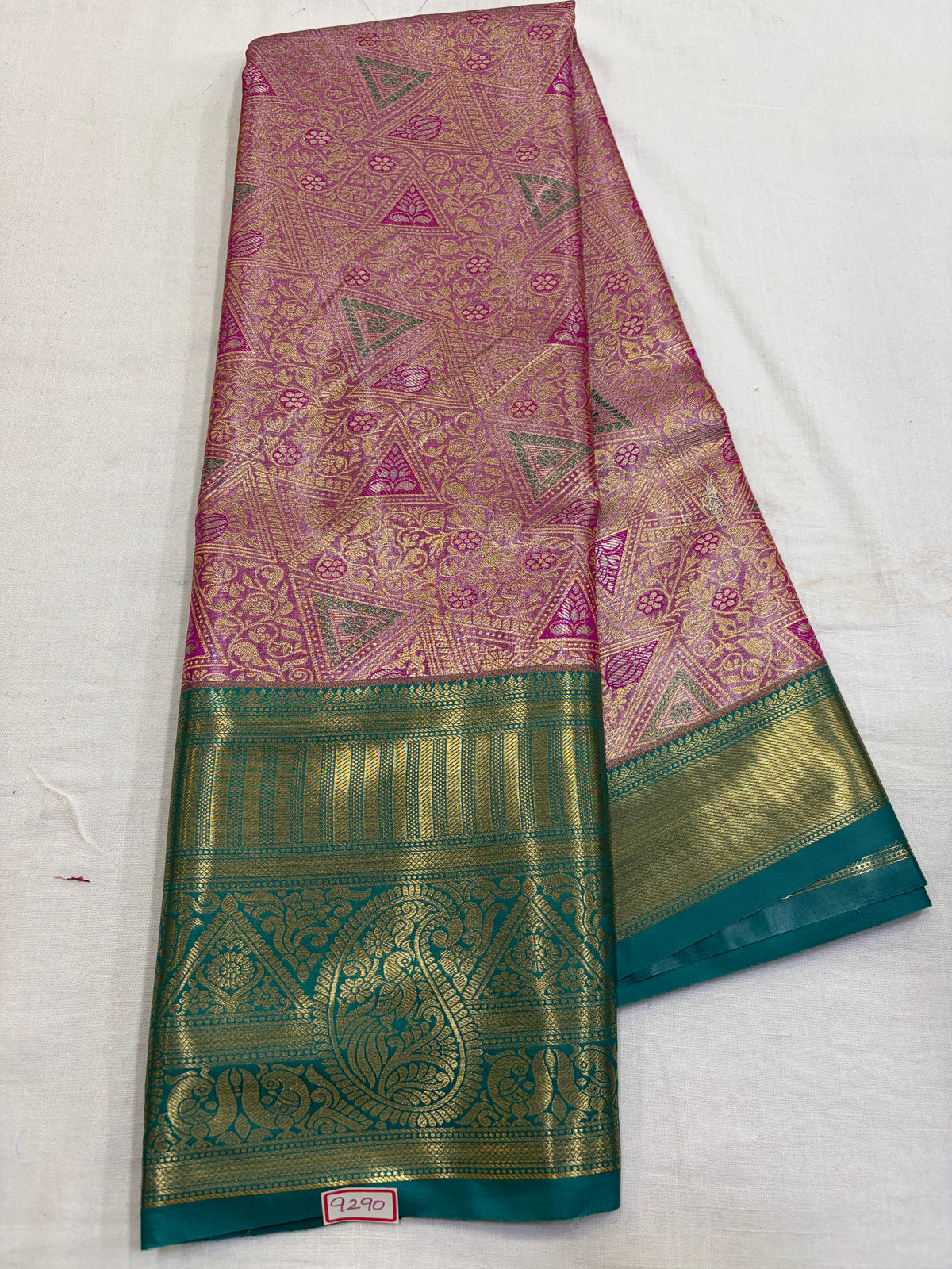 Semi Kanchi Tissue Pattu Saree - Pencil Work