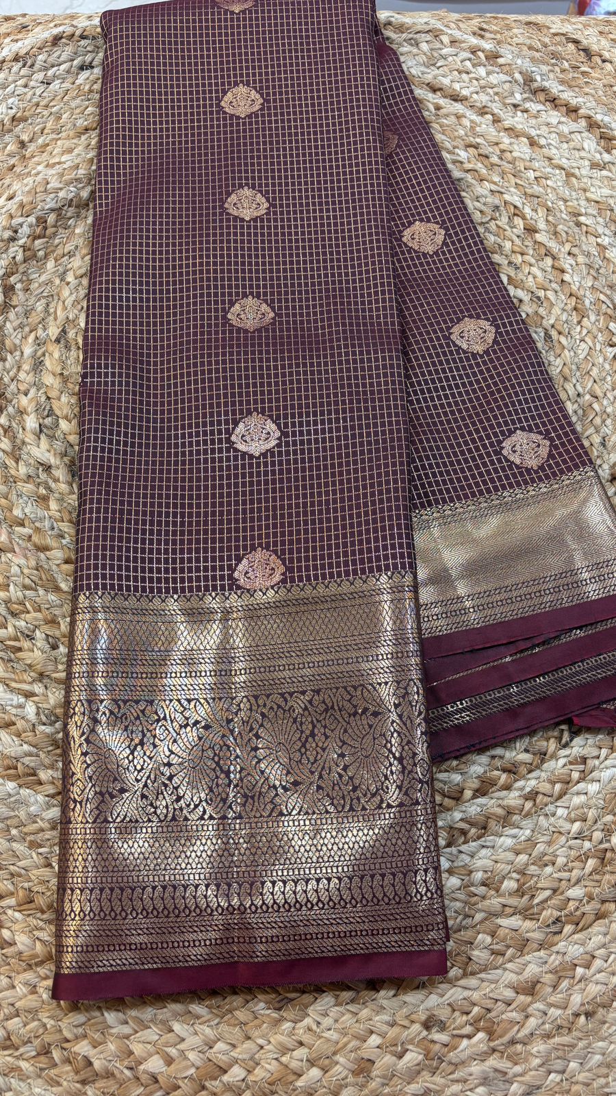 Vintage Style Semi Kanchi Self Saree