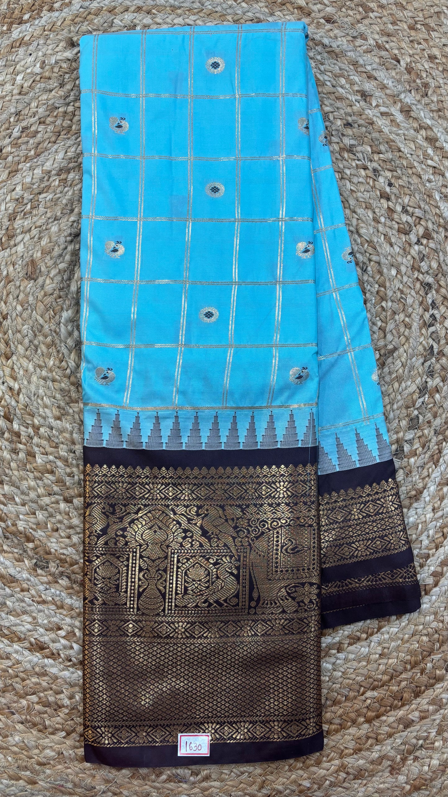 Semi Gadwal Checks Saree