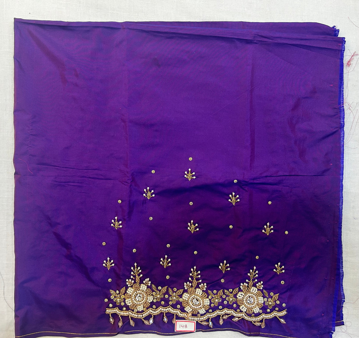 Bridal Maggam Work Blouses with Pearl & Flower Design