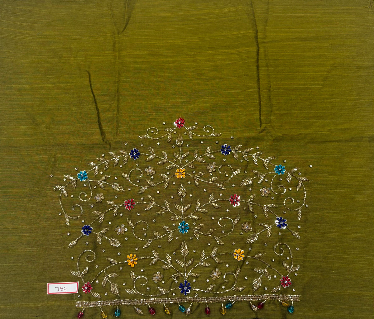 Raw Silk Maggam Work Blouse