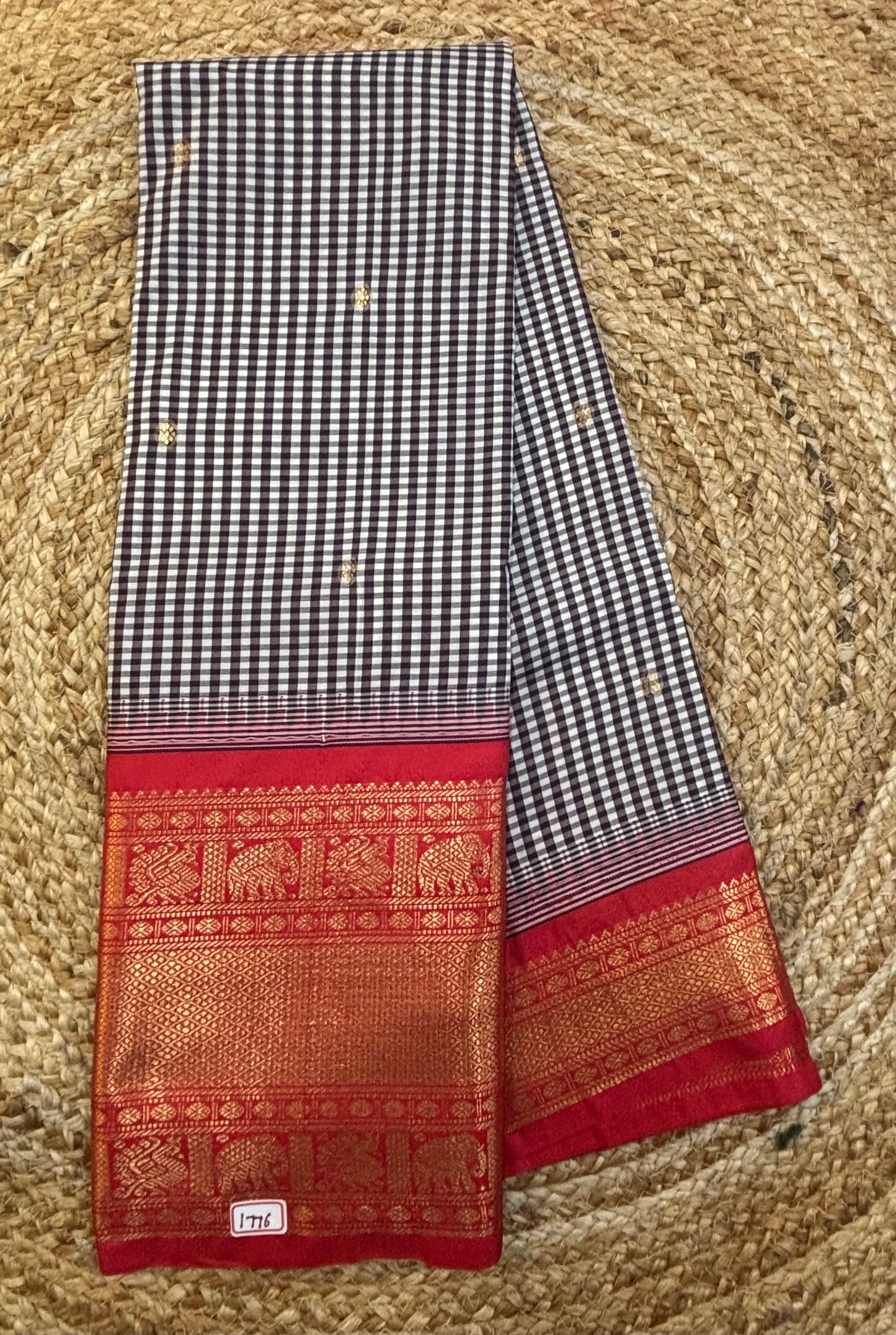 Semi Gadwal Checks Saree