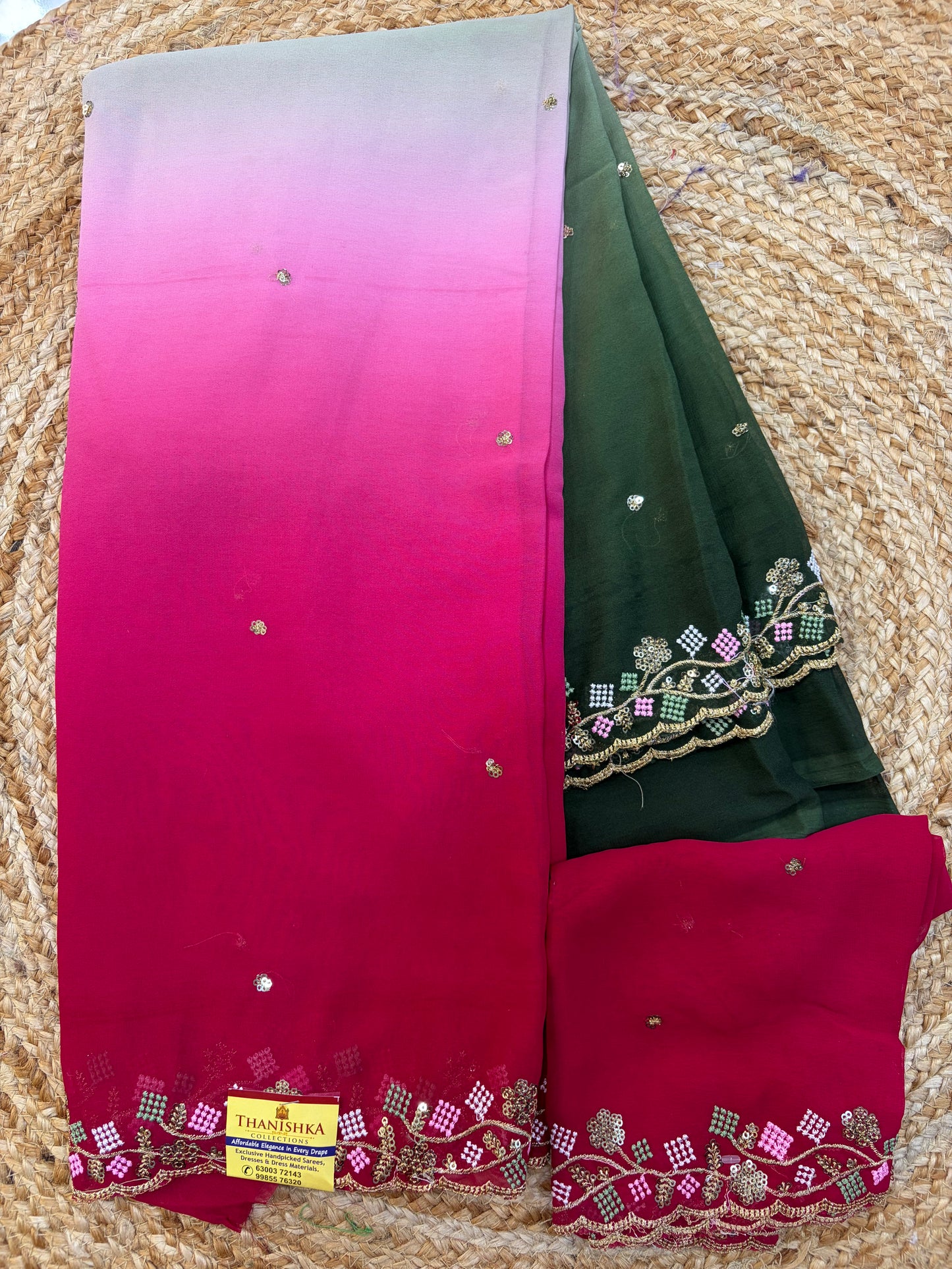 Fancy Georgette Embroidery Saree