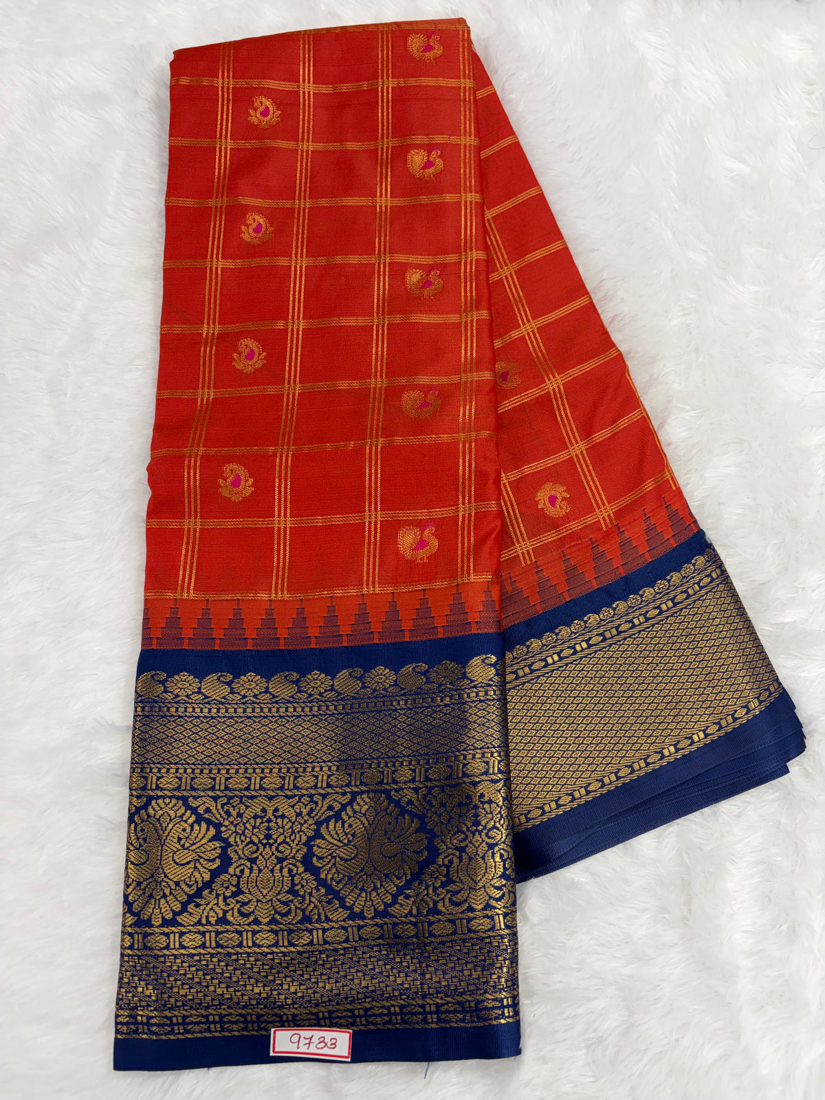 Semi Gadwal Silk - Vintage Checks Saree