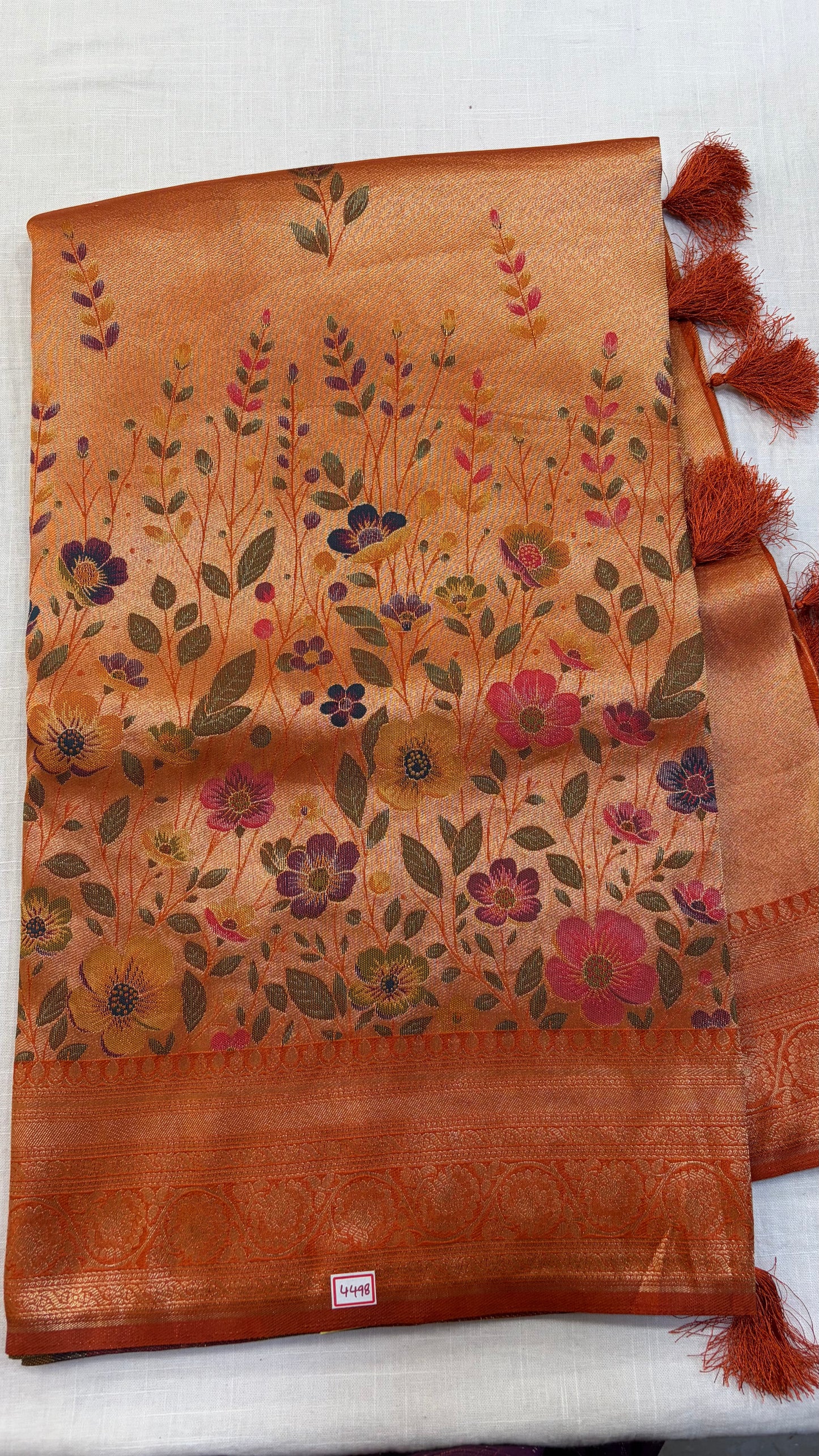 Banaras Georgette Tissue Floral weaving Saree