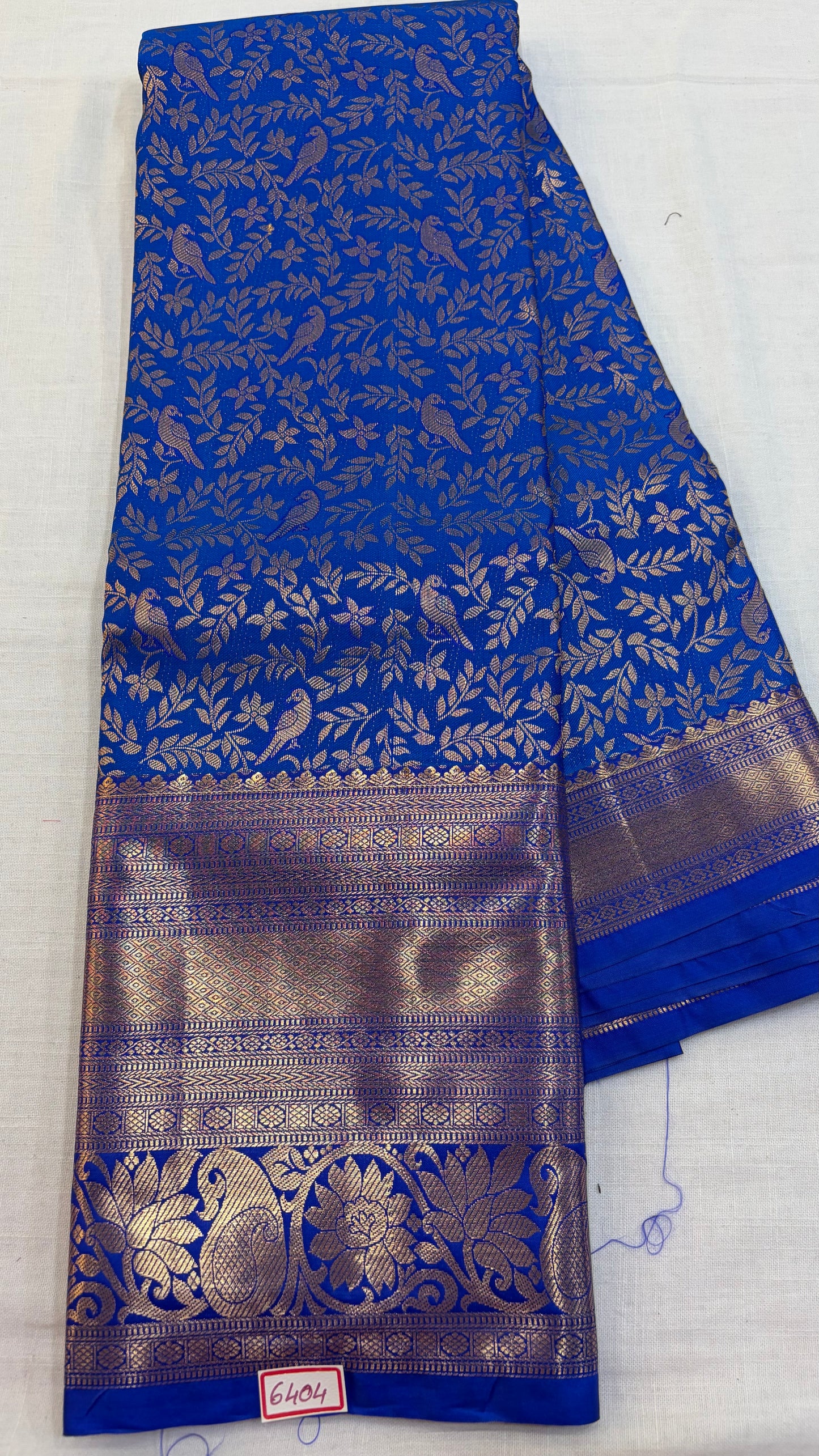 Self Semi Kanchi Pattu saree- Royal Blue