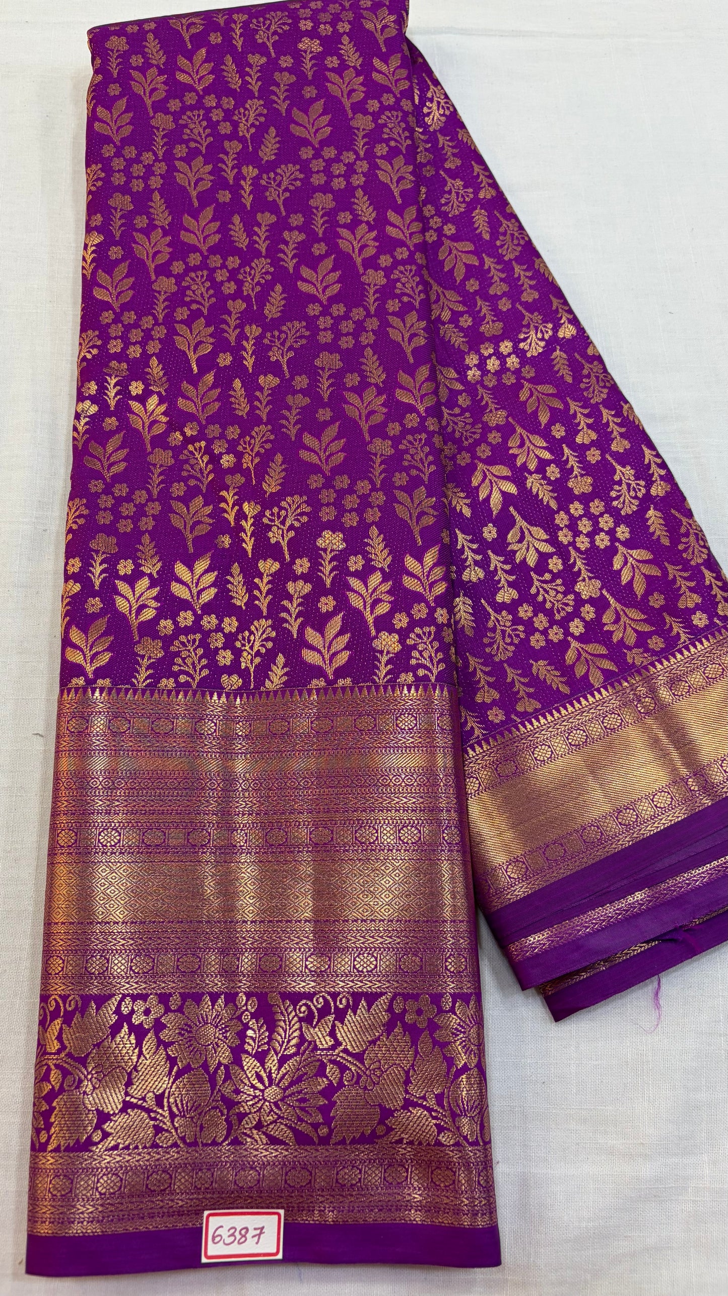 Self Semi Kanchi Pattu saree- Magenta pink/ Jamuni color