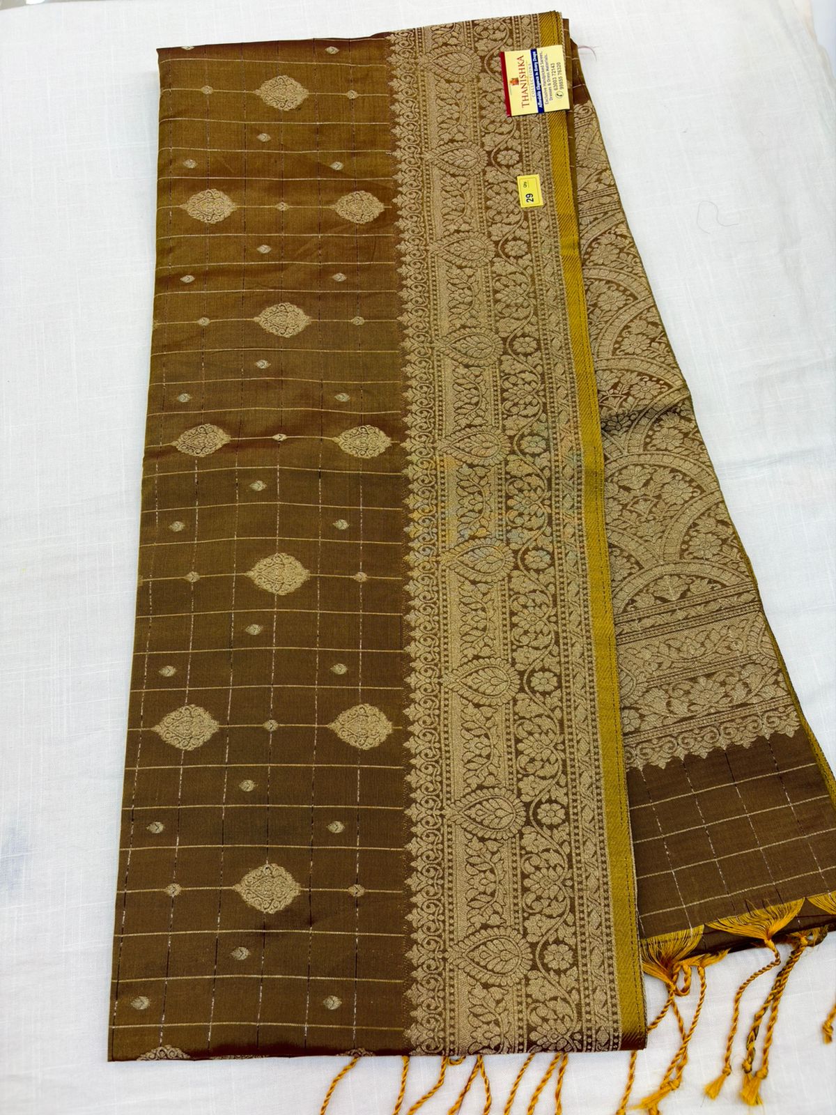 Soft Silk Checks Saree - A29