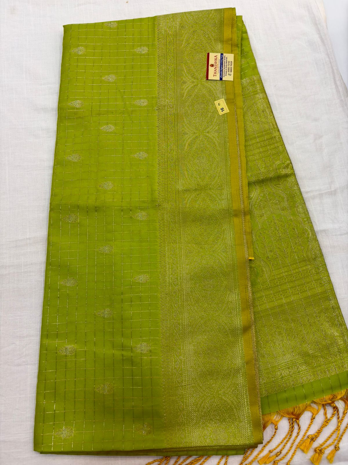 Soft Silk Checks Saree - A16