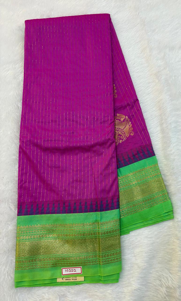 Semi Gadwal Small Border Silk Saree