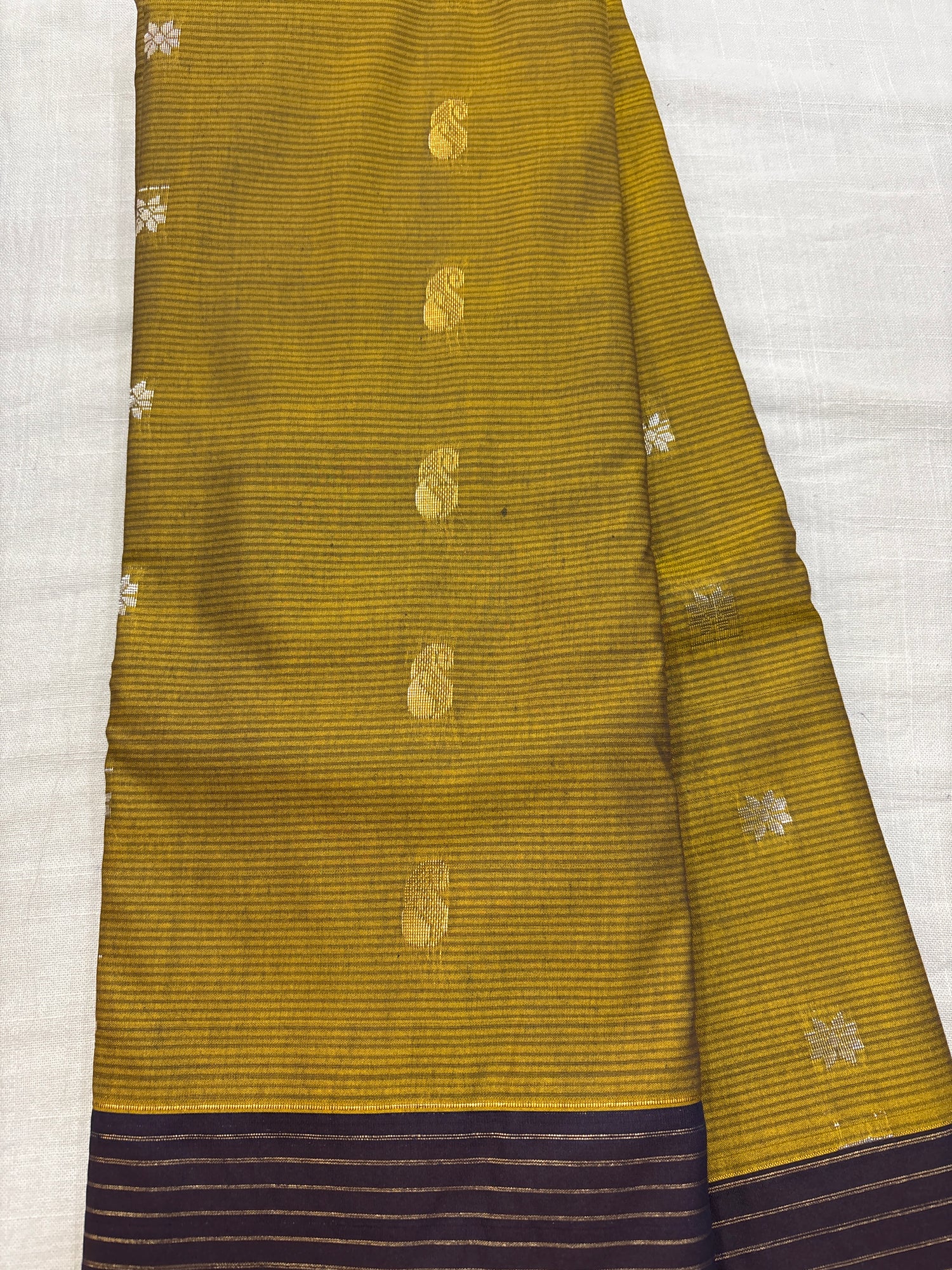 Semi Gadwal Lines Border Sarees