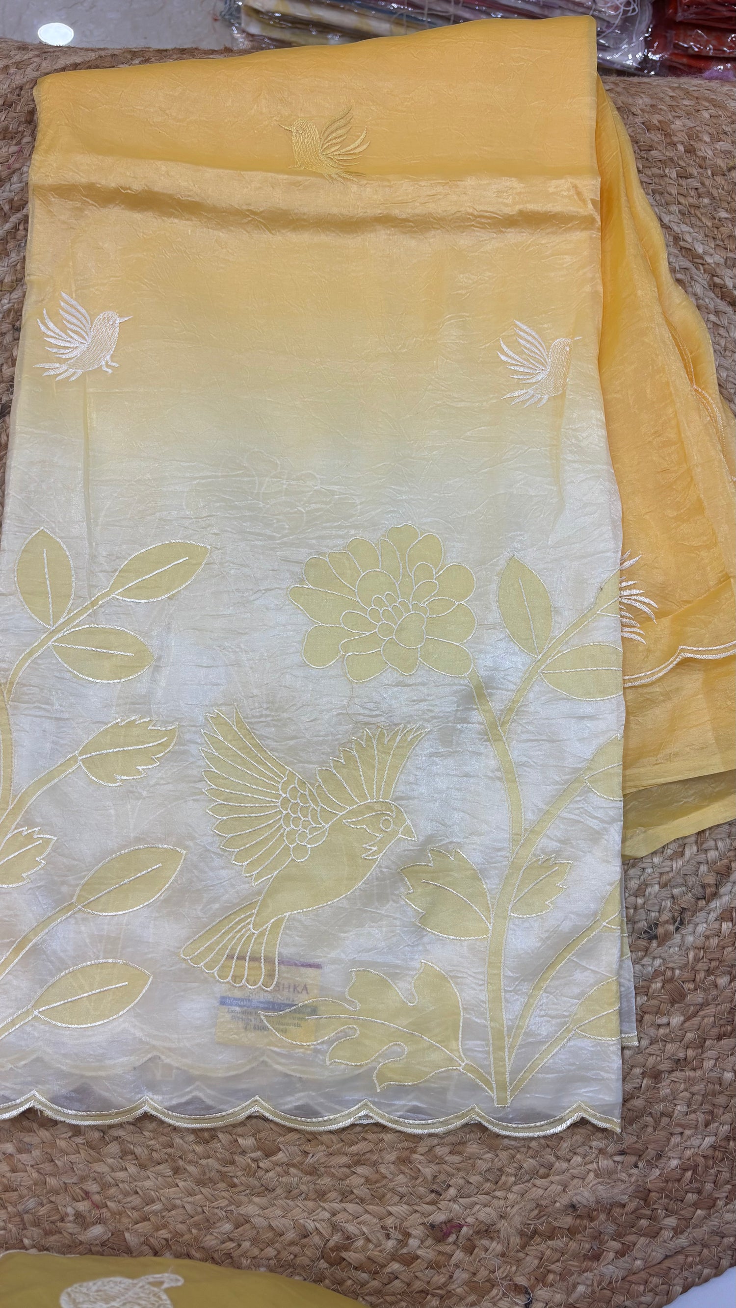 Soft Organza Applique Embroidery sarees