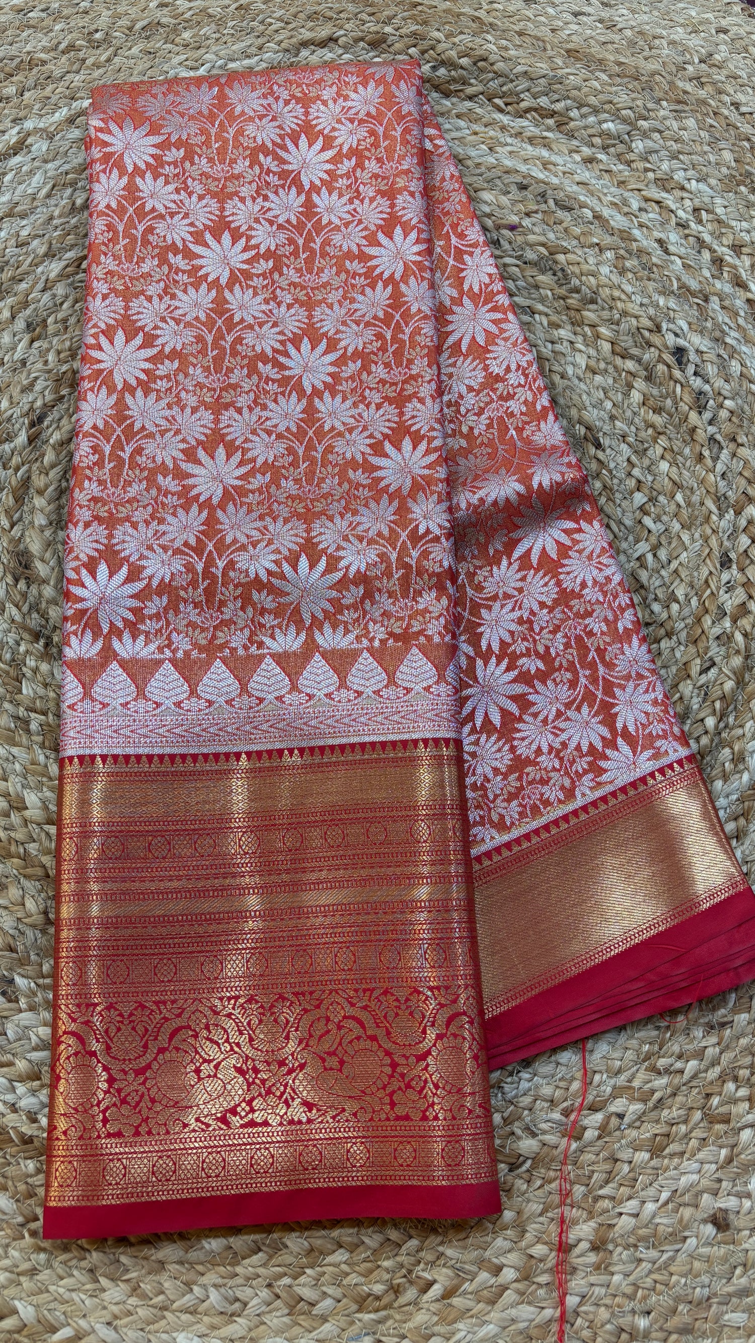 Semi Kanchi Tissue 1Gram Gold Sarees
