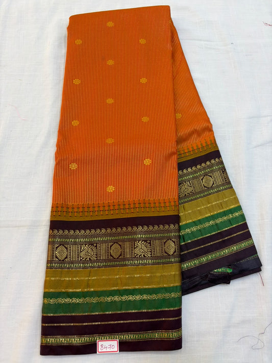 Vintage Border Semi Gadwal Silk Sarees