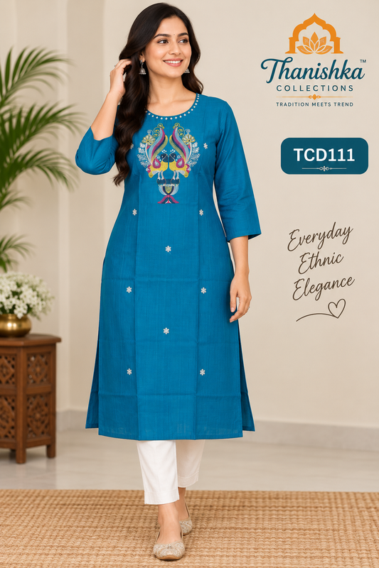 Vatican Silk Embroidery Kurts