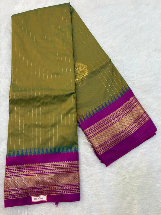 Semi Gadwal Small Border Silk Saree