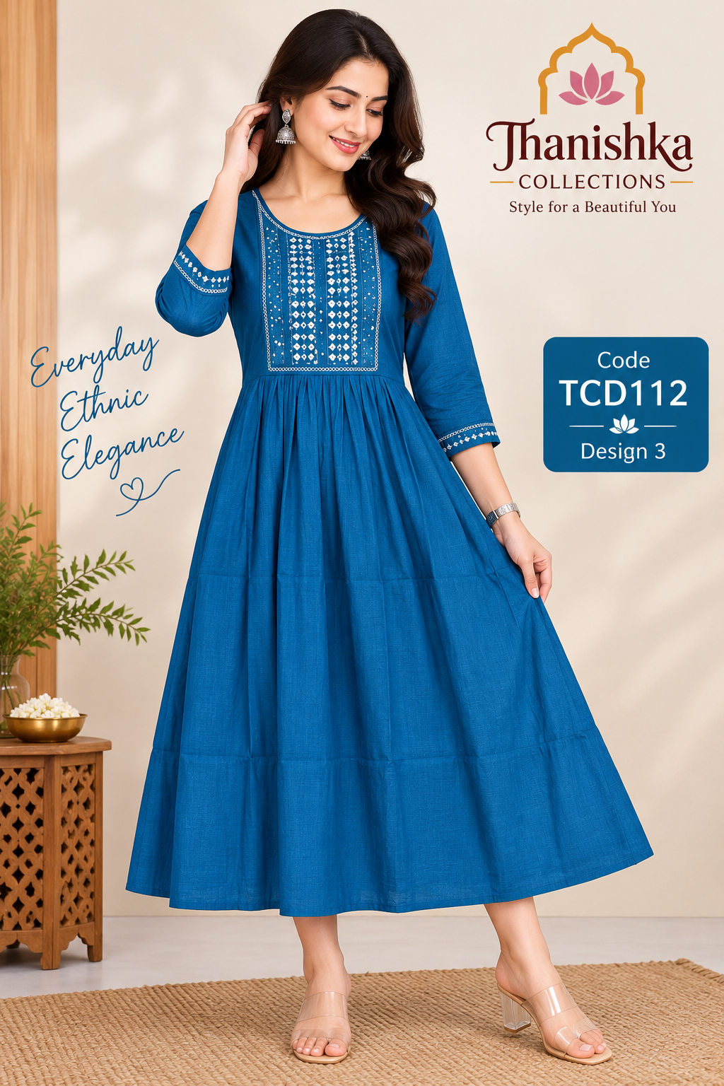 Vatican Silk Embroidery Umbrella Kurtis