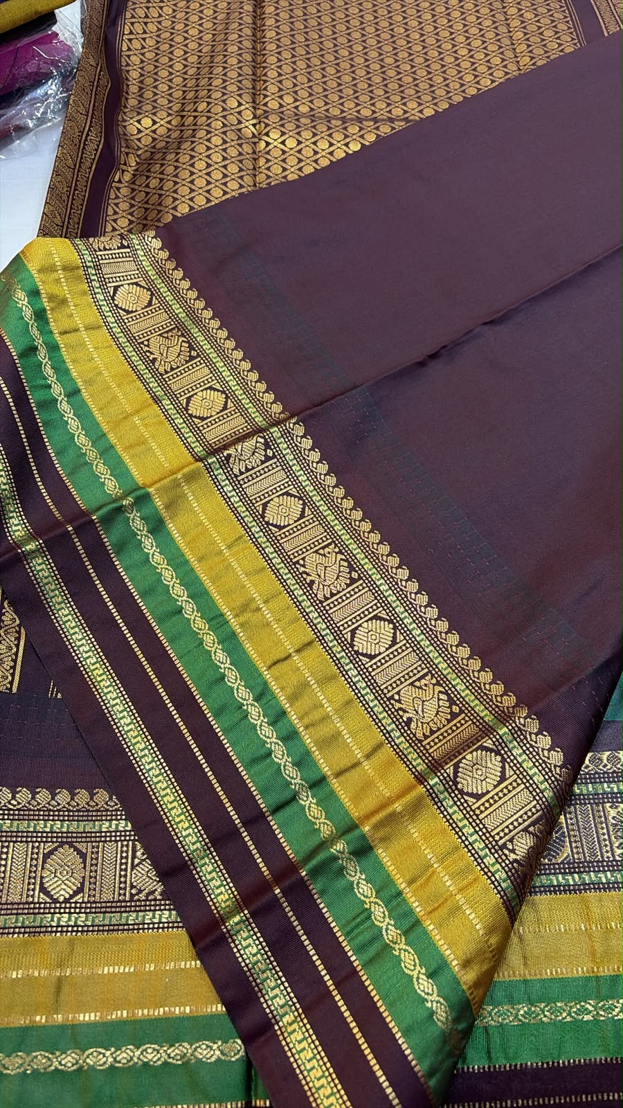 Vintage Border Semi Gadwal Silk Sarees