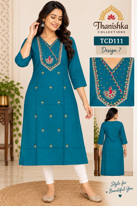 Vatican Silk Embroidery Kurts