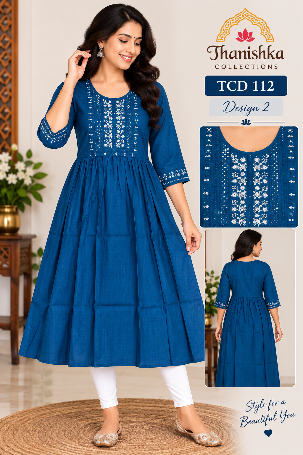 Vatican Silk Embroidery Umbrella Kurtis