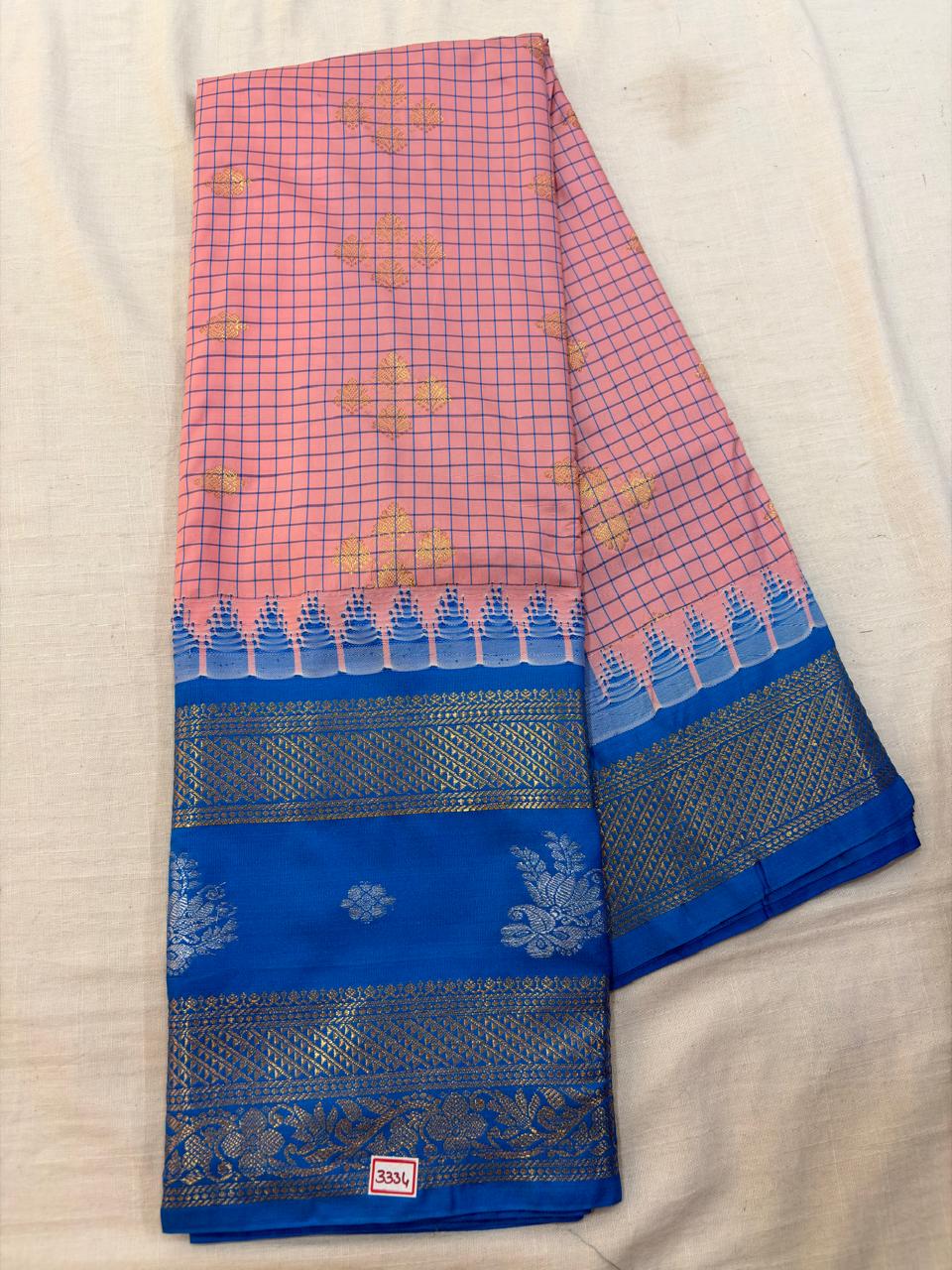 Semi Gadwal Checks Saree
