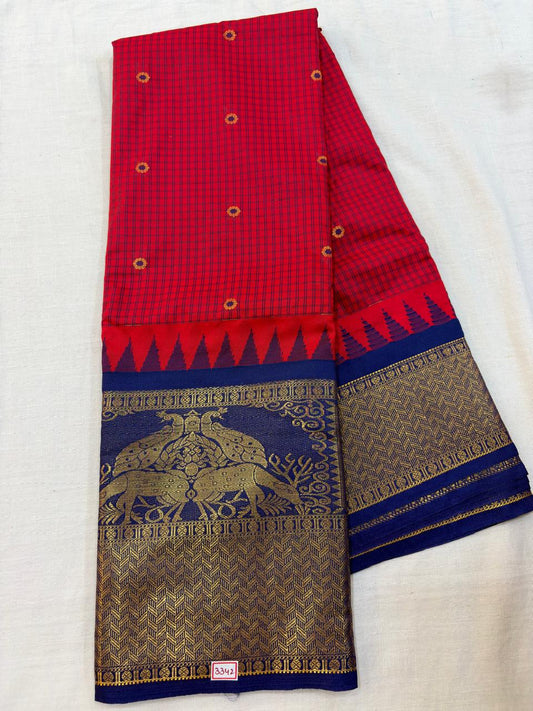 Semi Gadwal Checks Saree