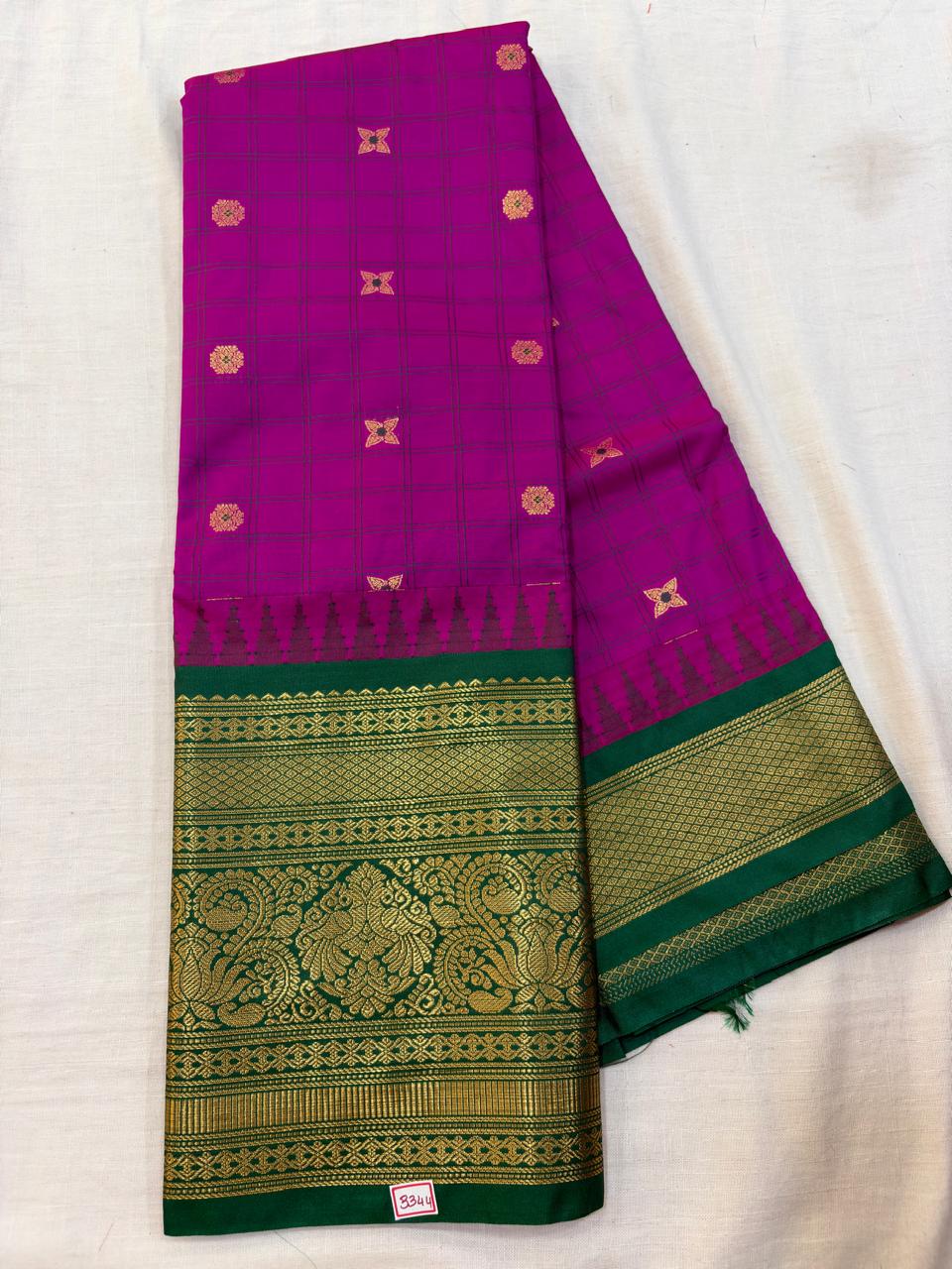Semi Gadwal Checks Saree