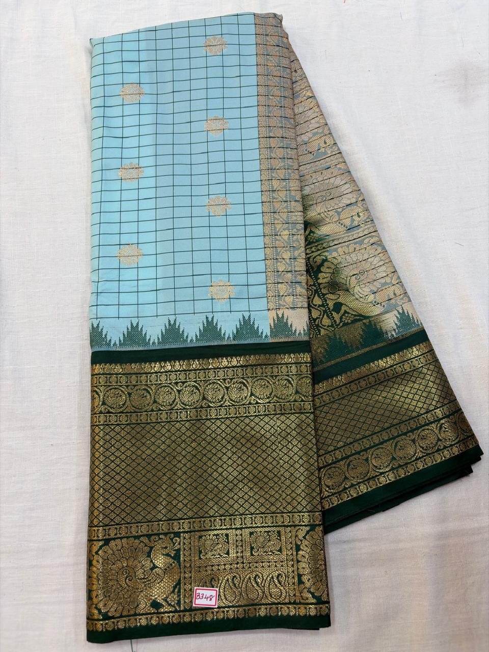 Semi Gadwal Checks Saree