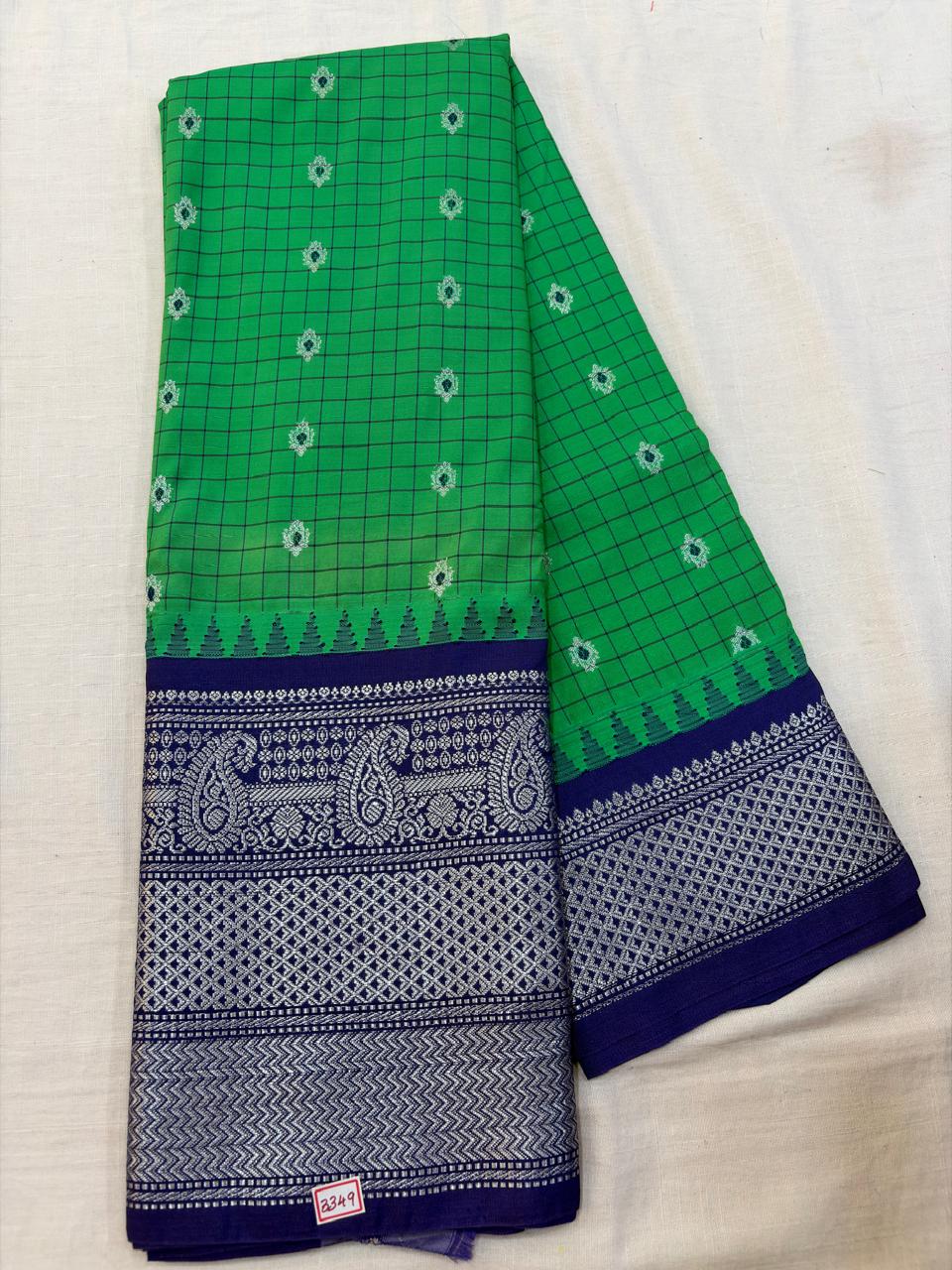 Semi Gadwal Checks Saree
