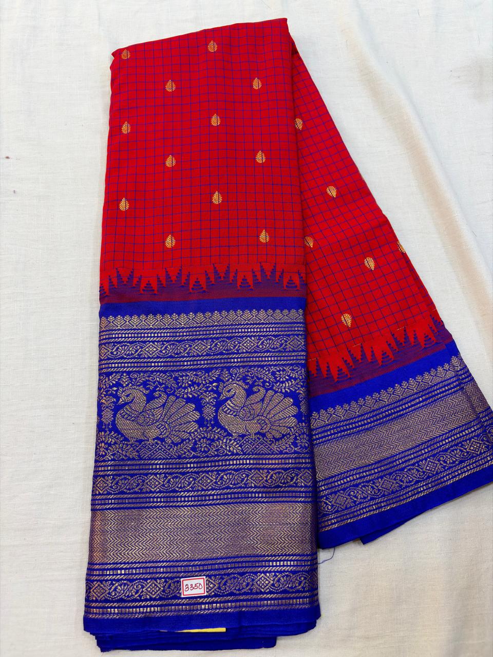 Semi Gadwal Checks Saree